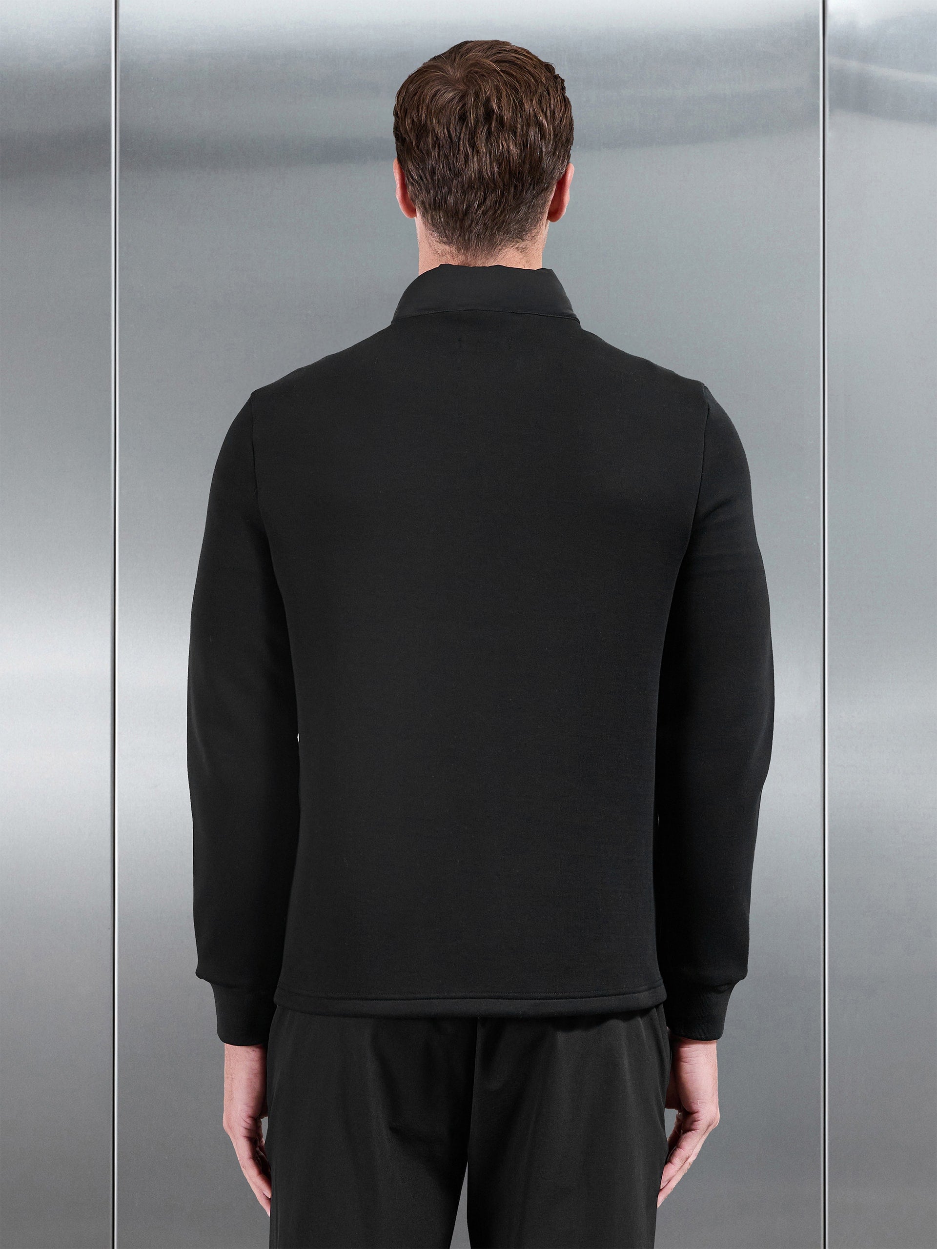 Hybrid Technical Puffer Jacket in Black