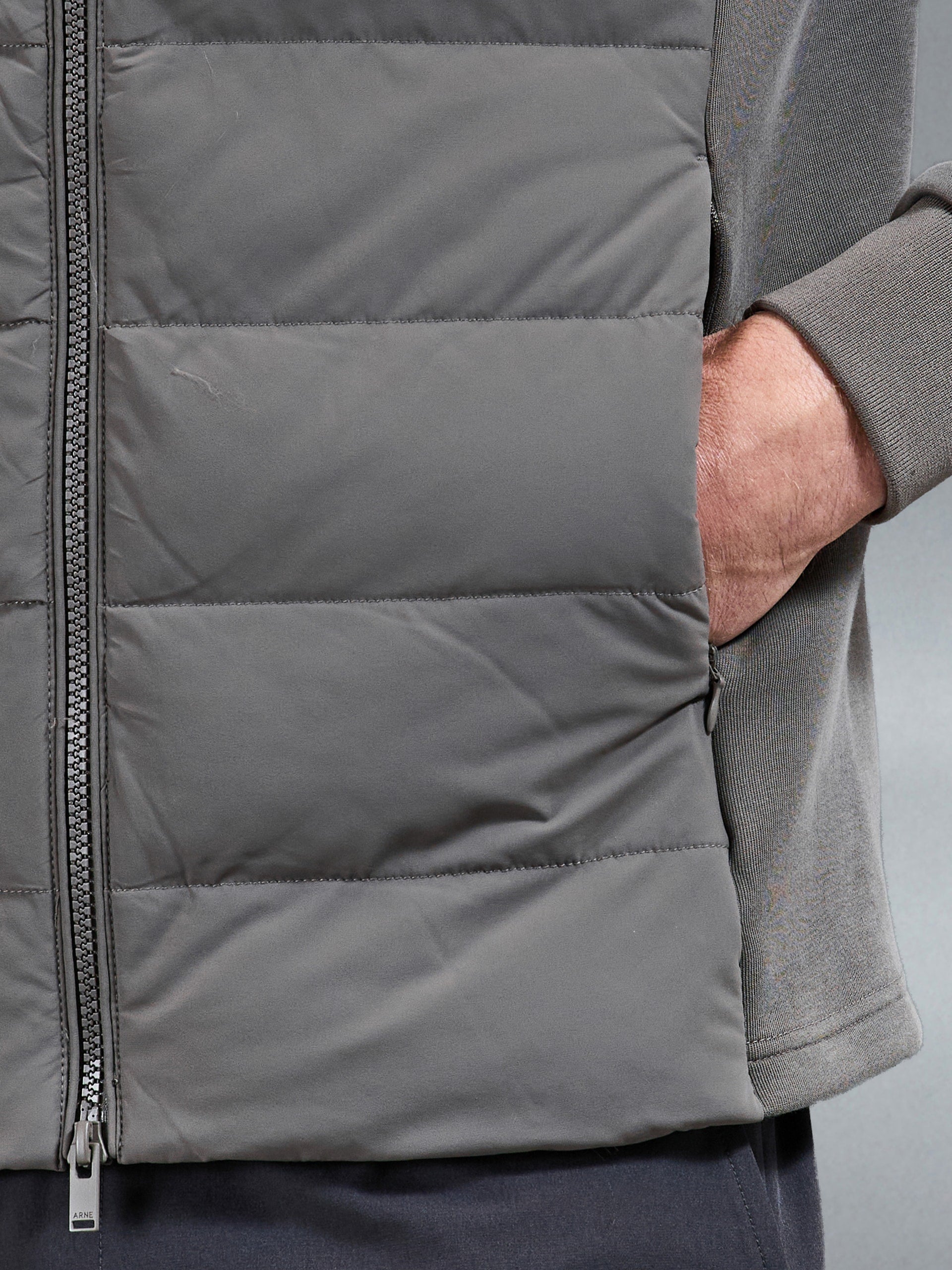 Hybrid Technical Puffer Jacket in Olive