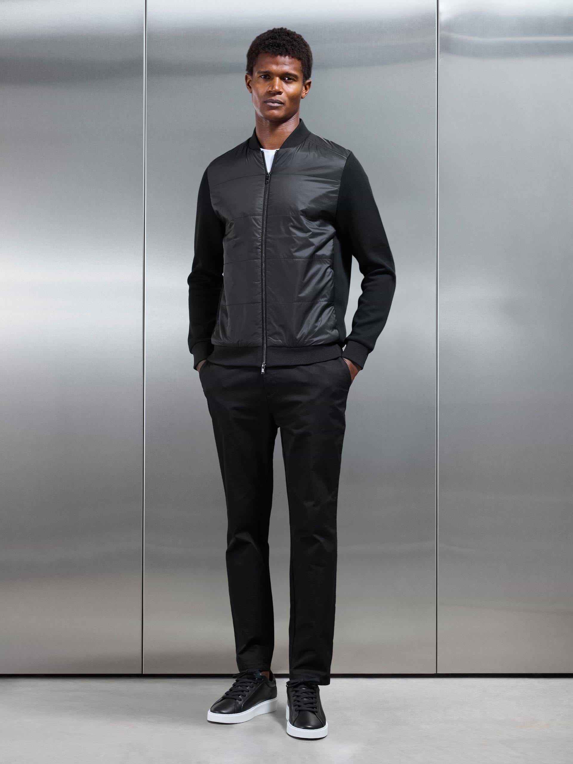 Hybrid Bomber Jacket in Black