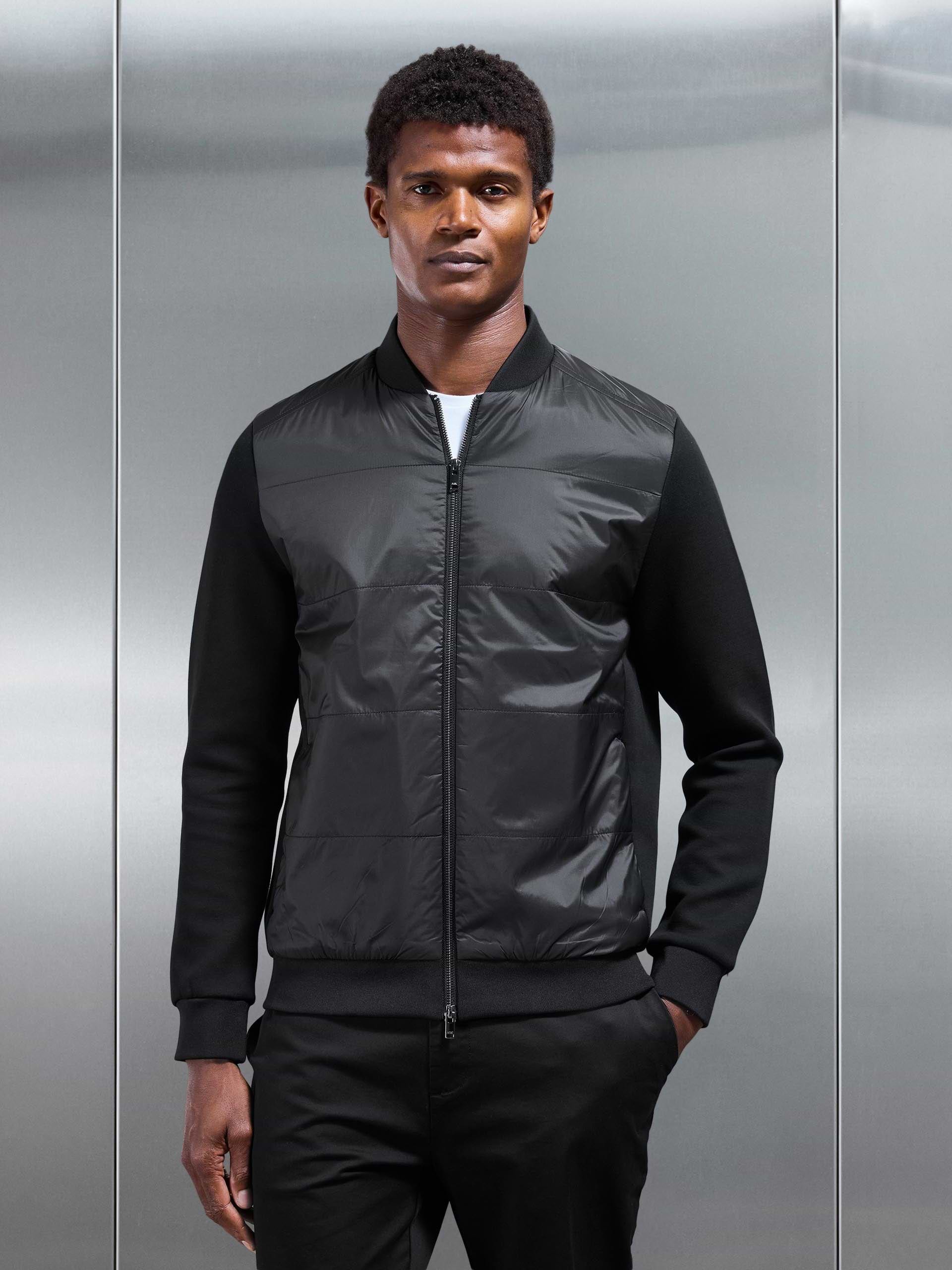 Hybrid Bomber Jacket in Black