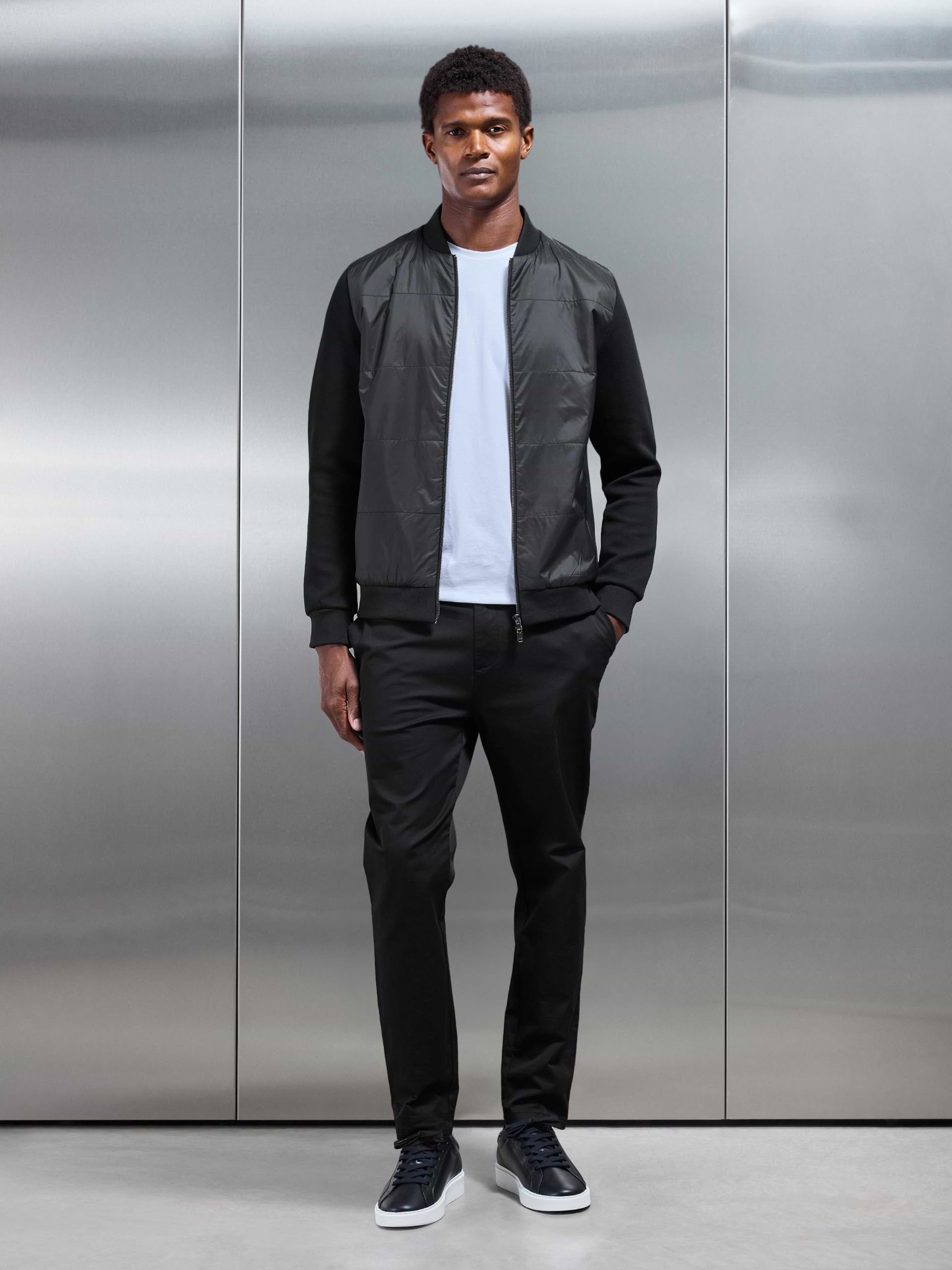 Hybrid Bomber Jacket in Black