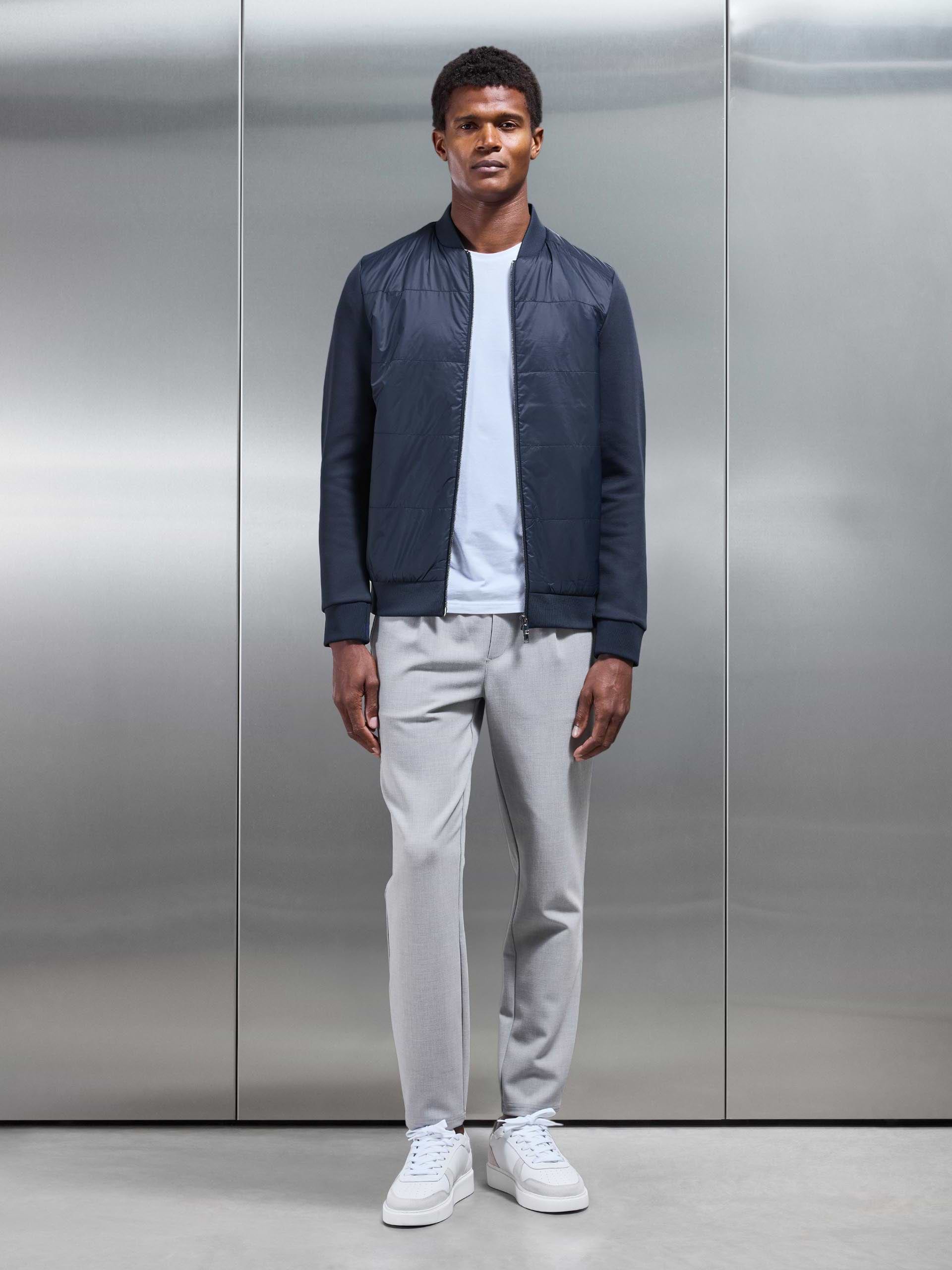 Hybrid Bomber Jacket in Navy