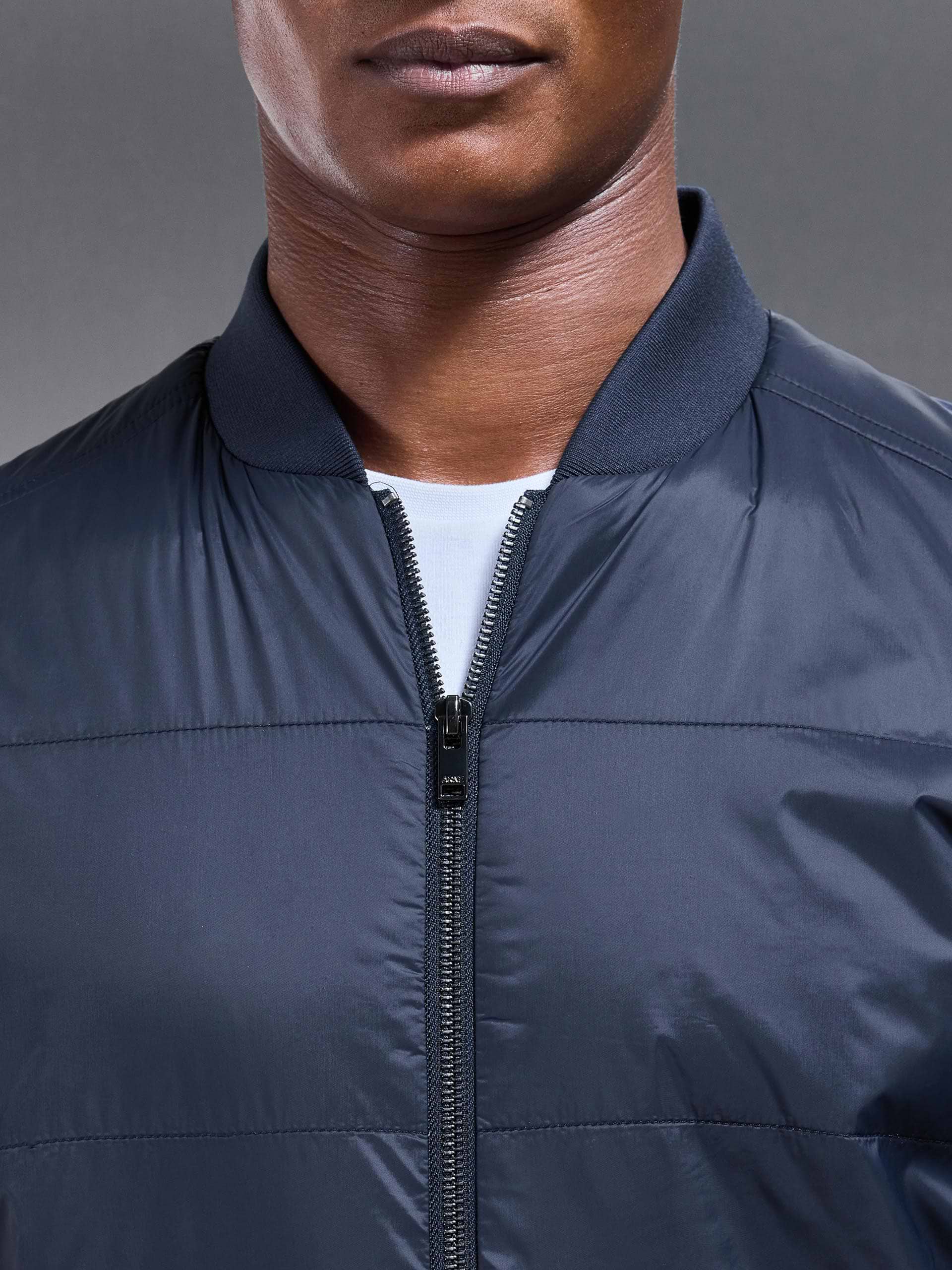 Hybrid Bomber Jacket in Navy