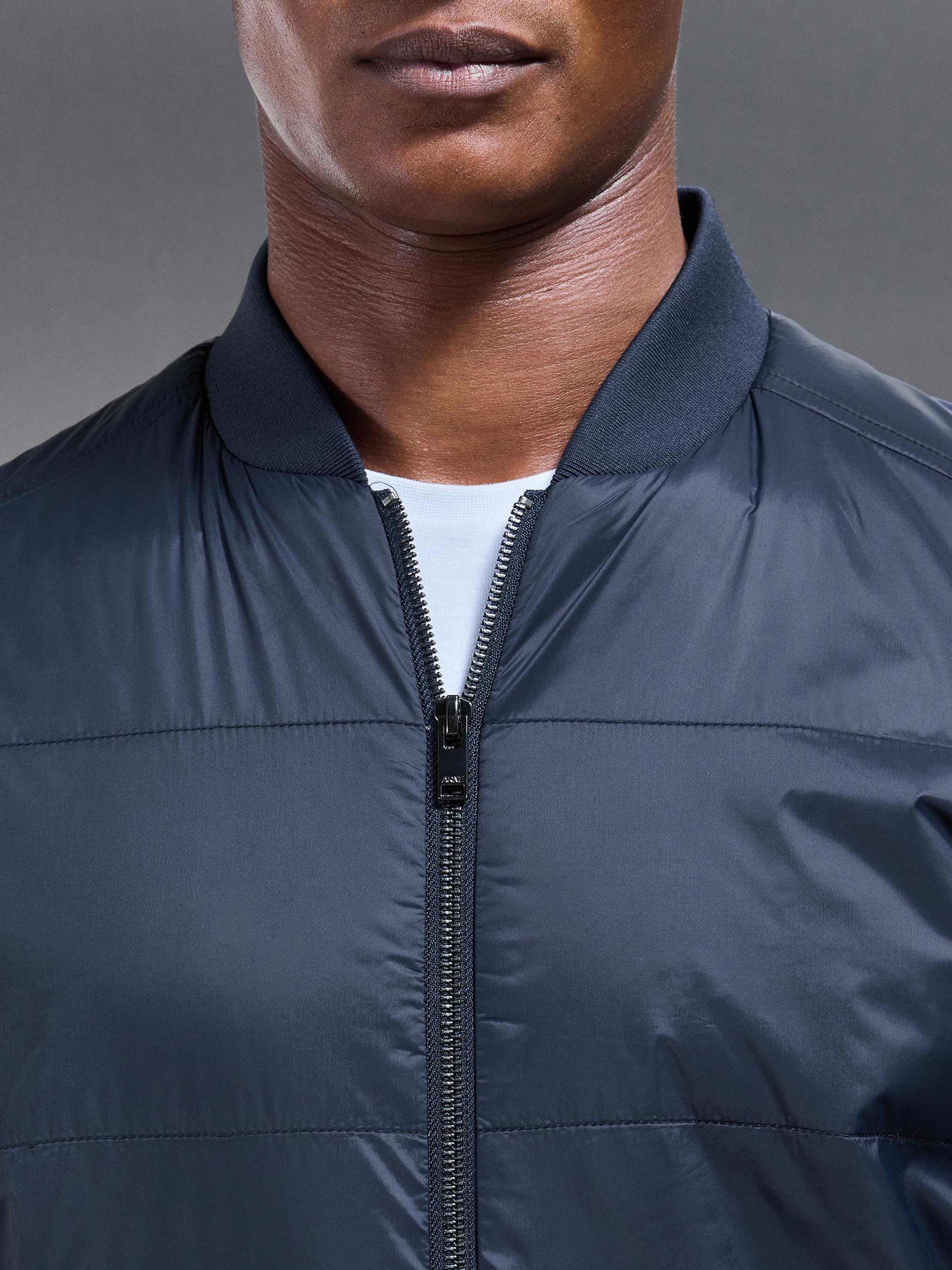 Hybrid Bomber Jacket in Navy