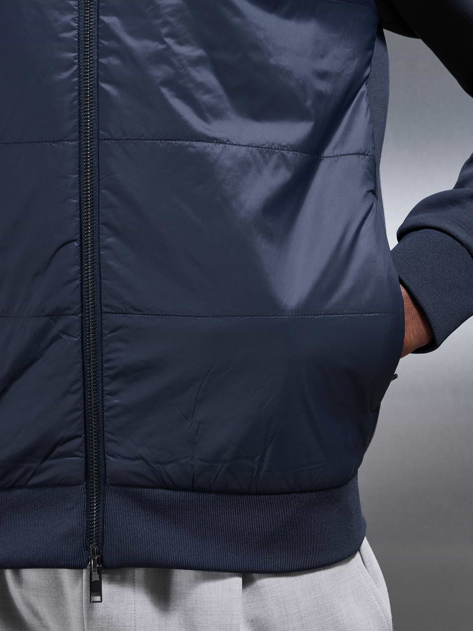 Hybrid Bomber Jacket in Navy