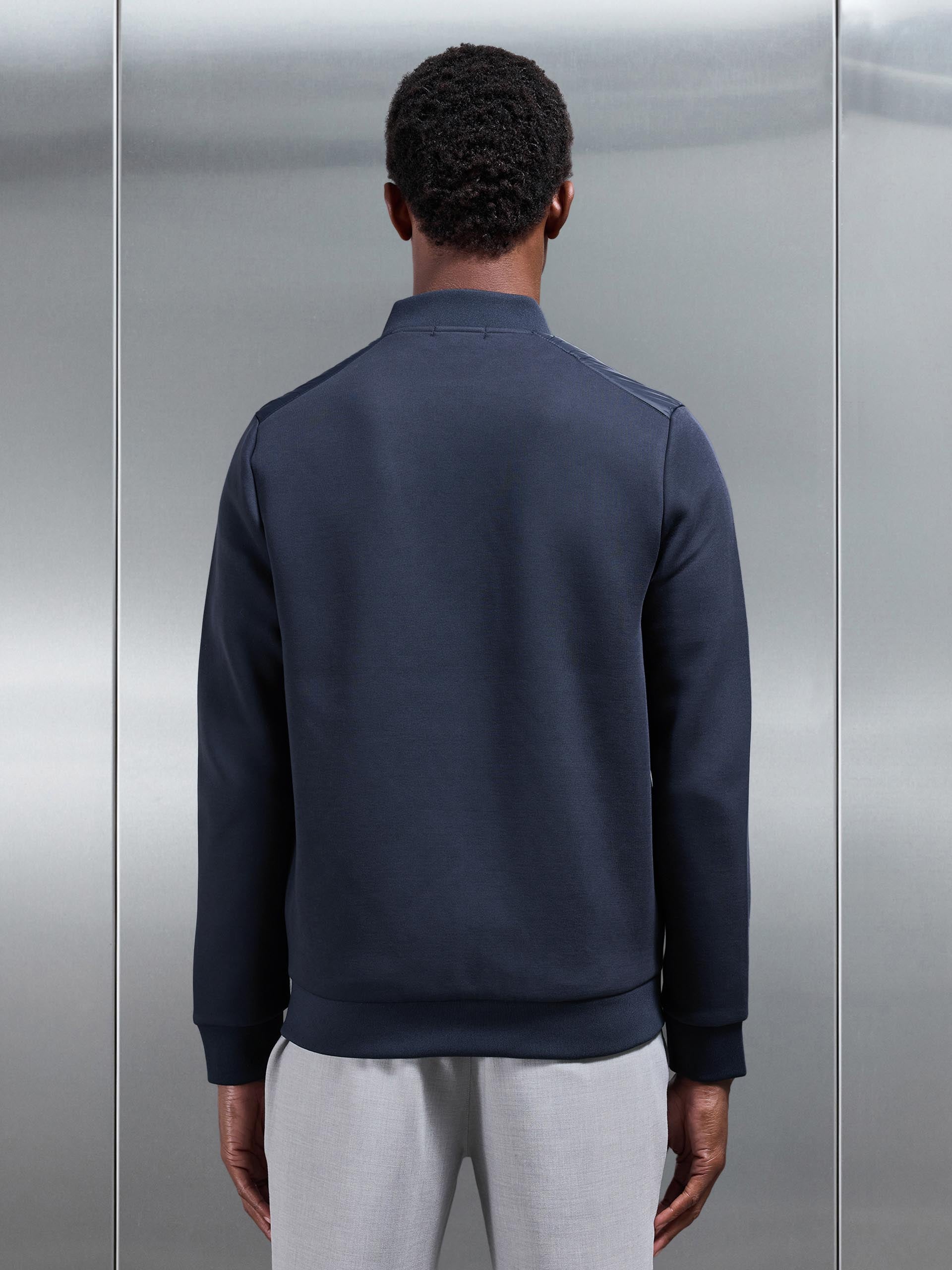 Hybrid Bomber Jacket in Navy