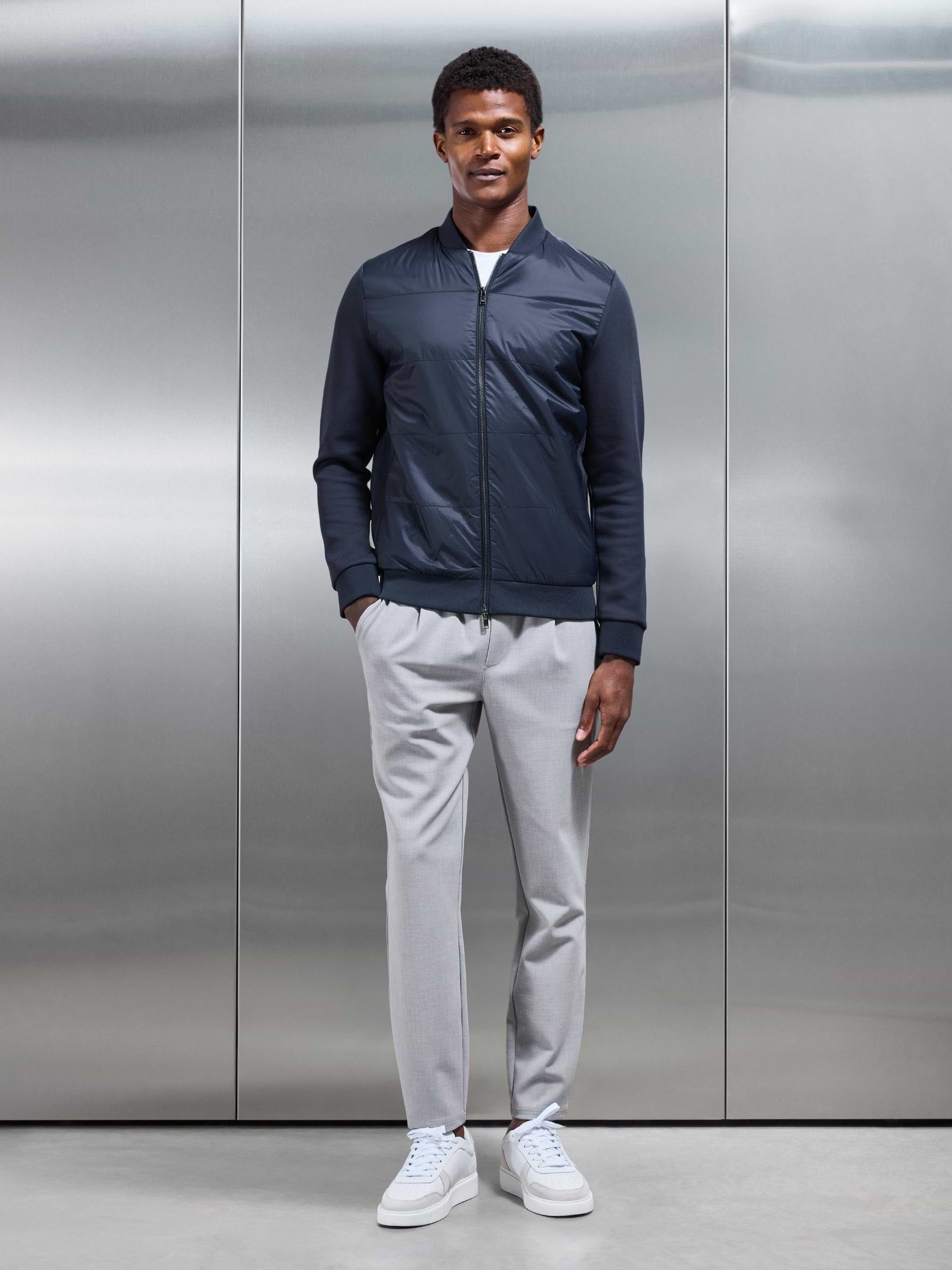 Hybrid Bomber Jacket in Navy