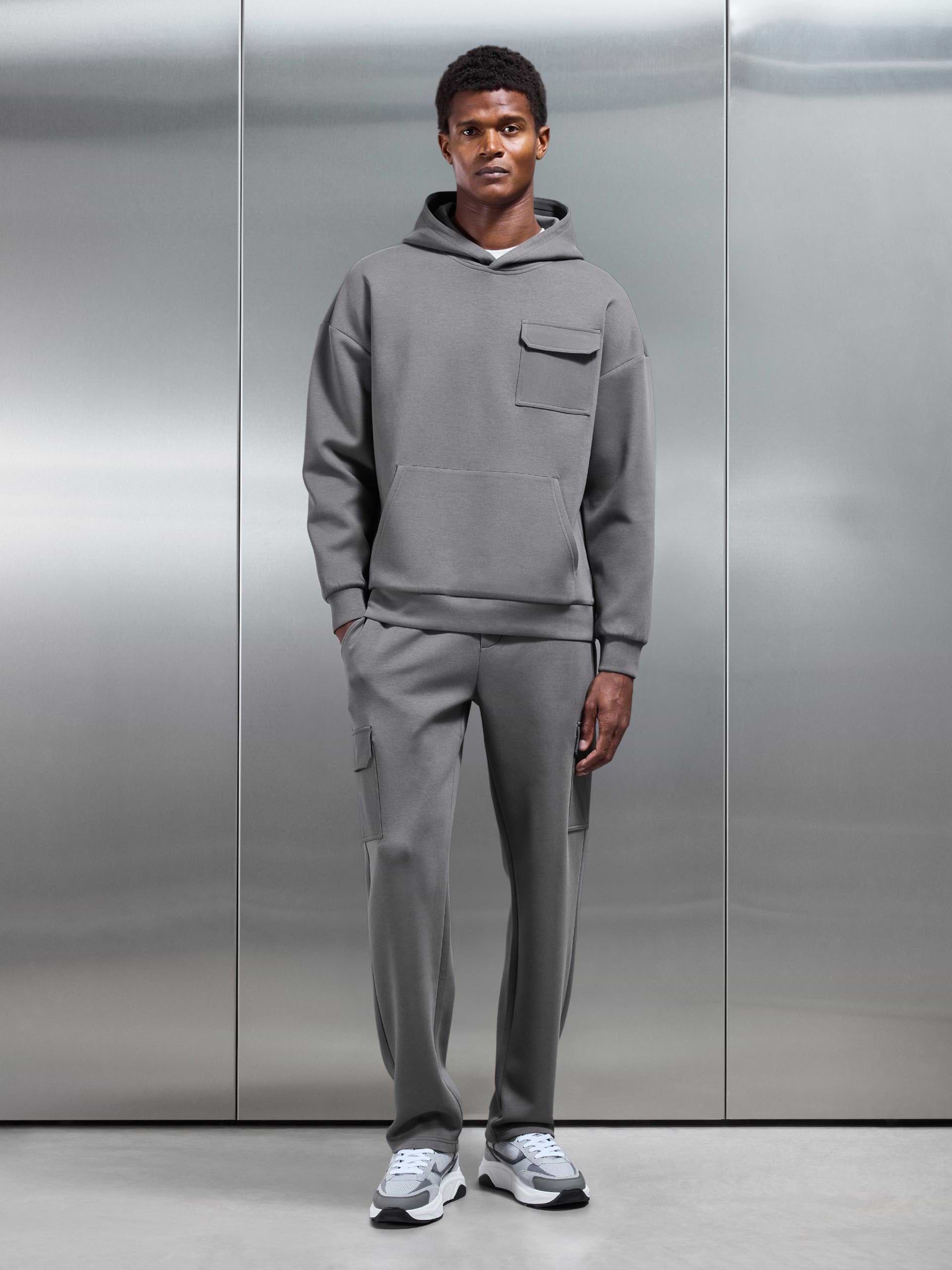 Hybrid Cargo Hoodie in Charcoal