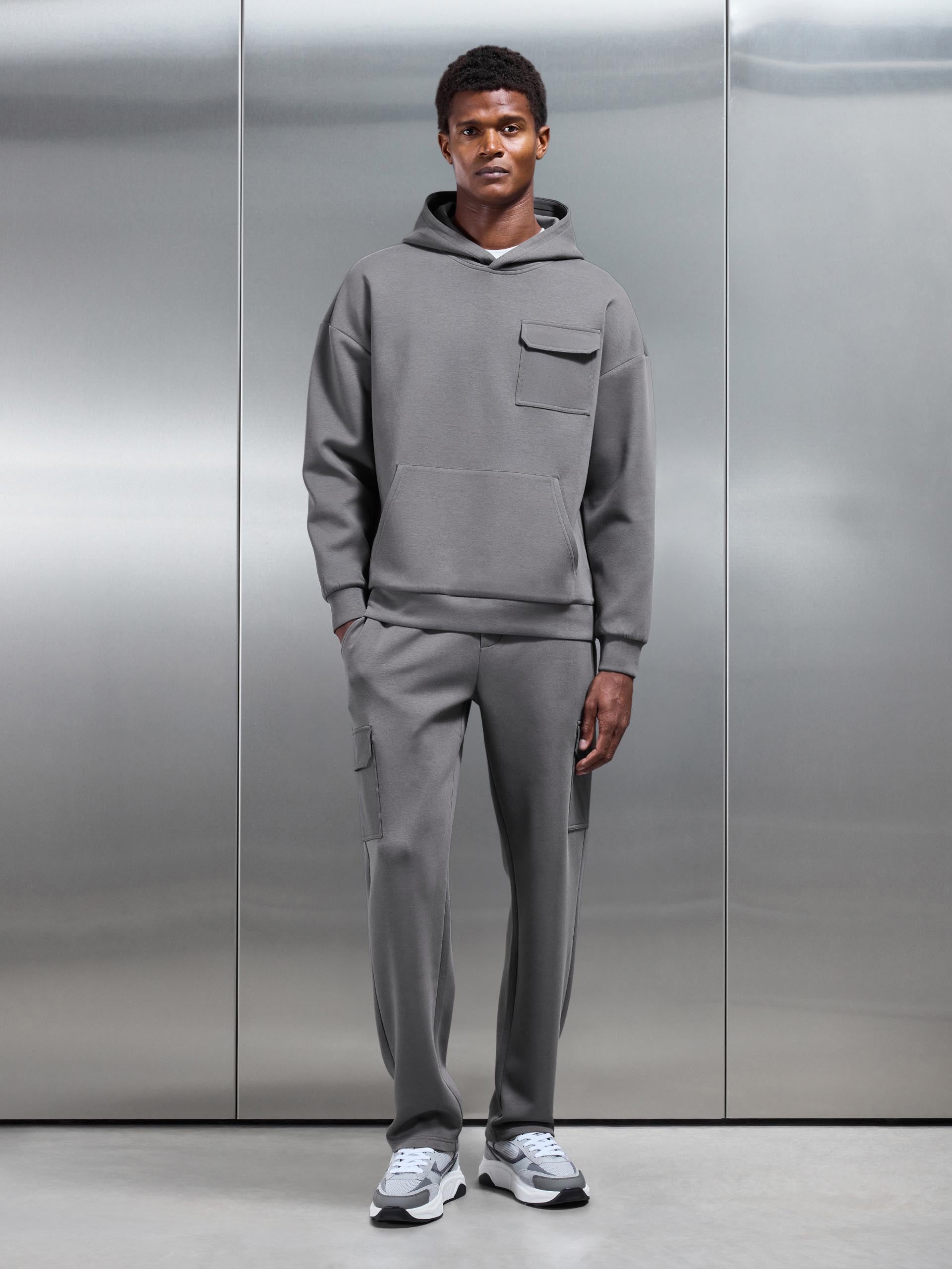 Hybrid Cargo Hoodie in Charcoal