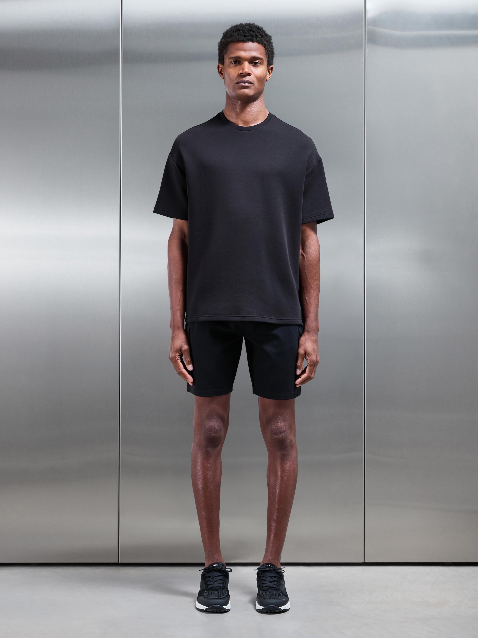 Hybrid Panel Cargo Short in Black