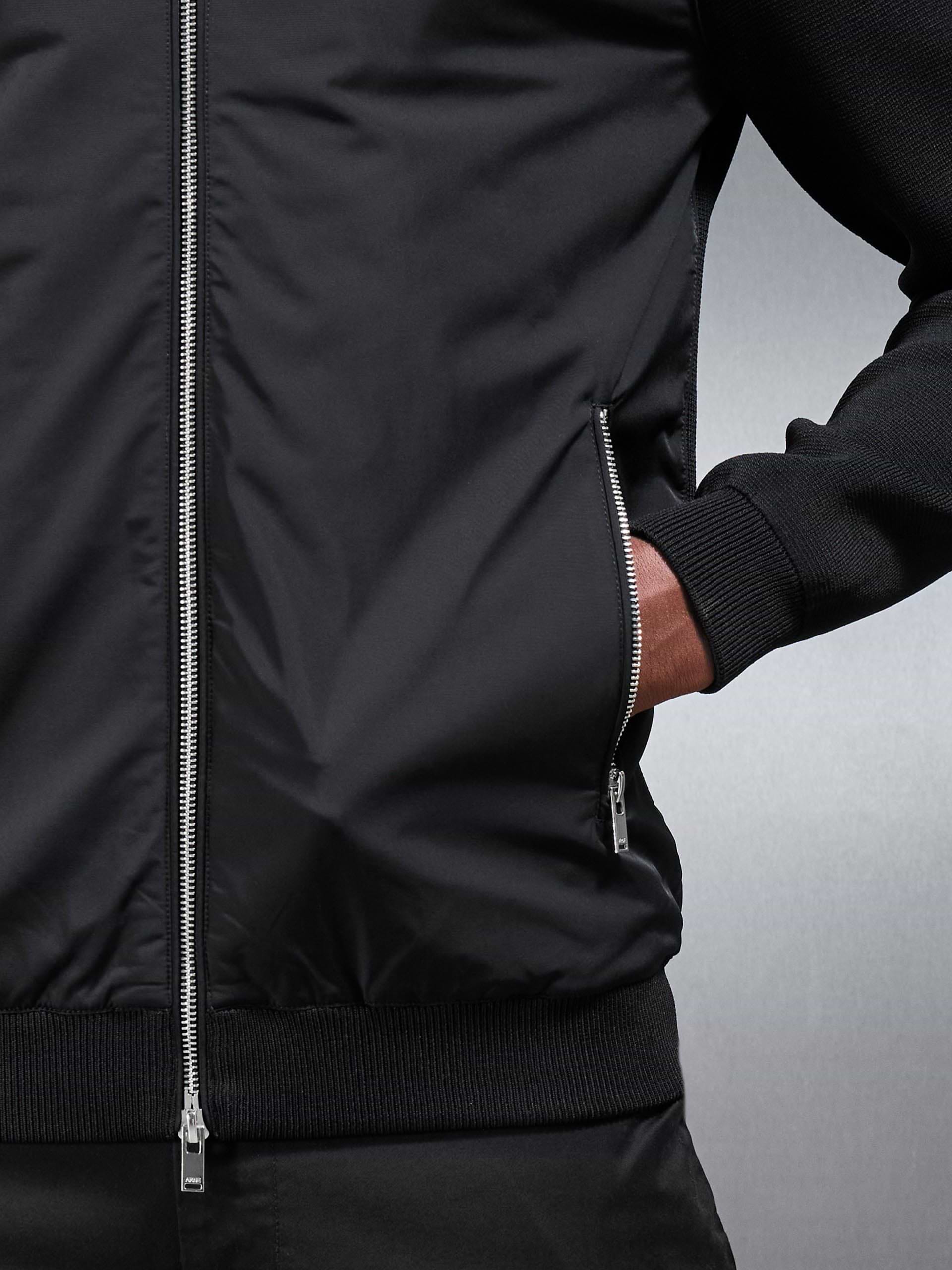 Hybrid Knitted Jacket in Black