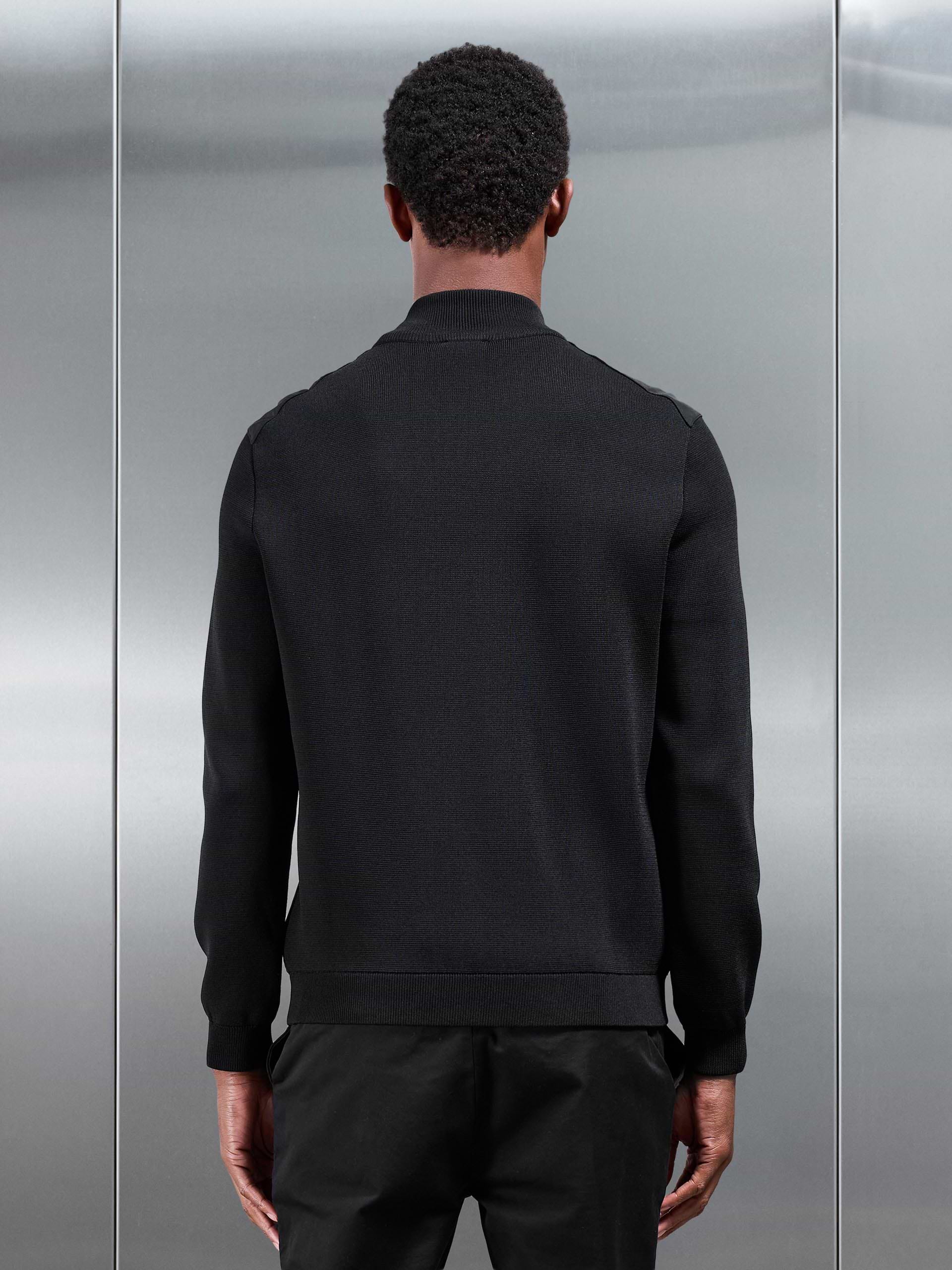 Hybrid Knitted Jacket in Black