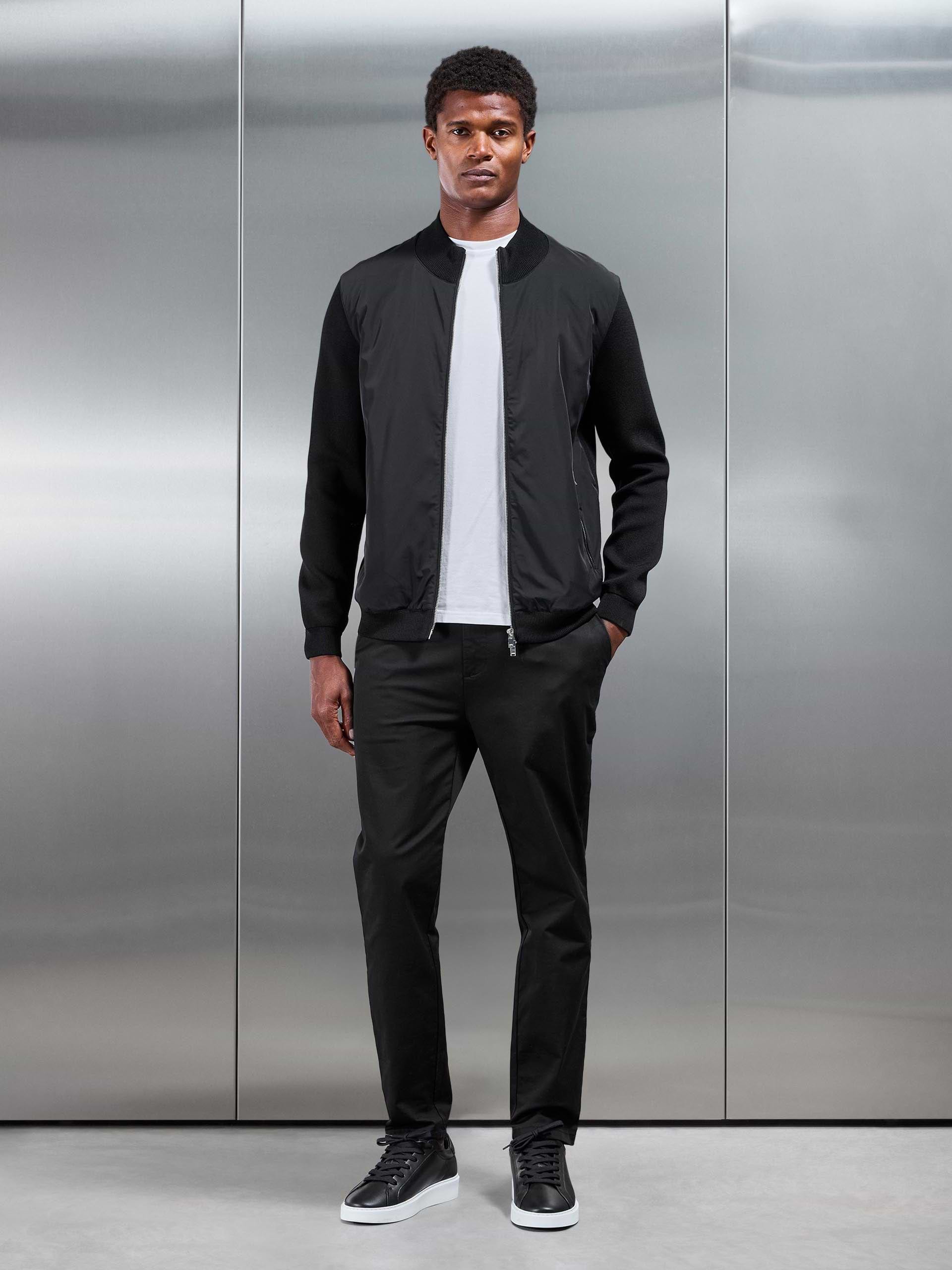 Hybrid Knitted Jacket in Black