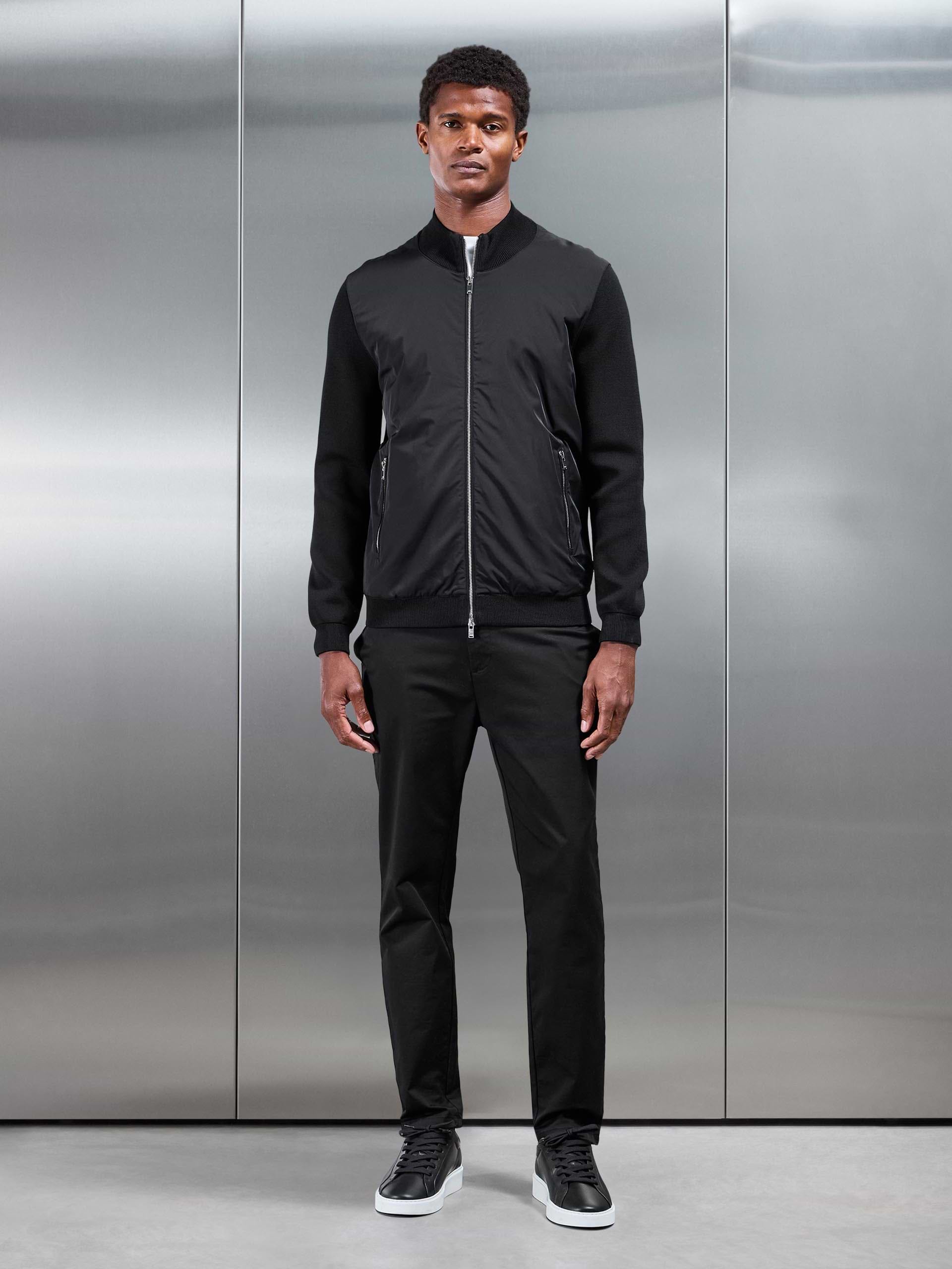 Hybrid Knitted Jacket in Black