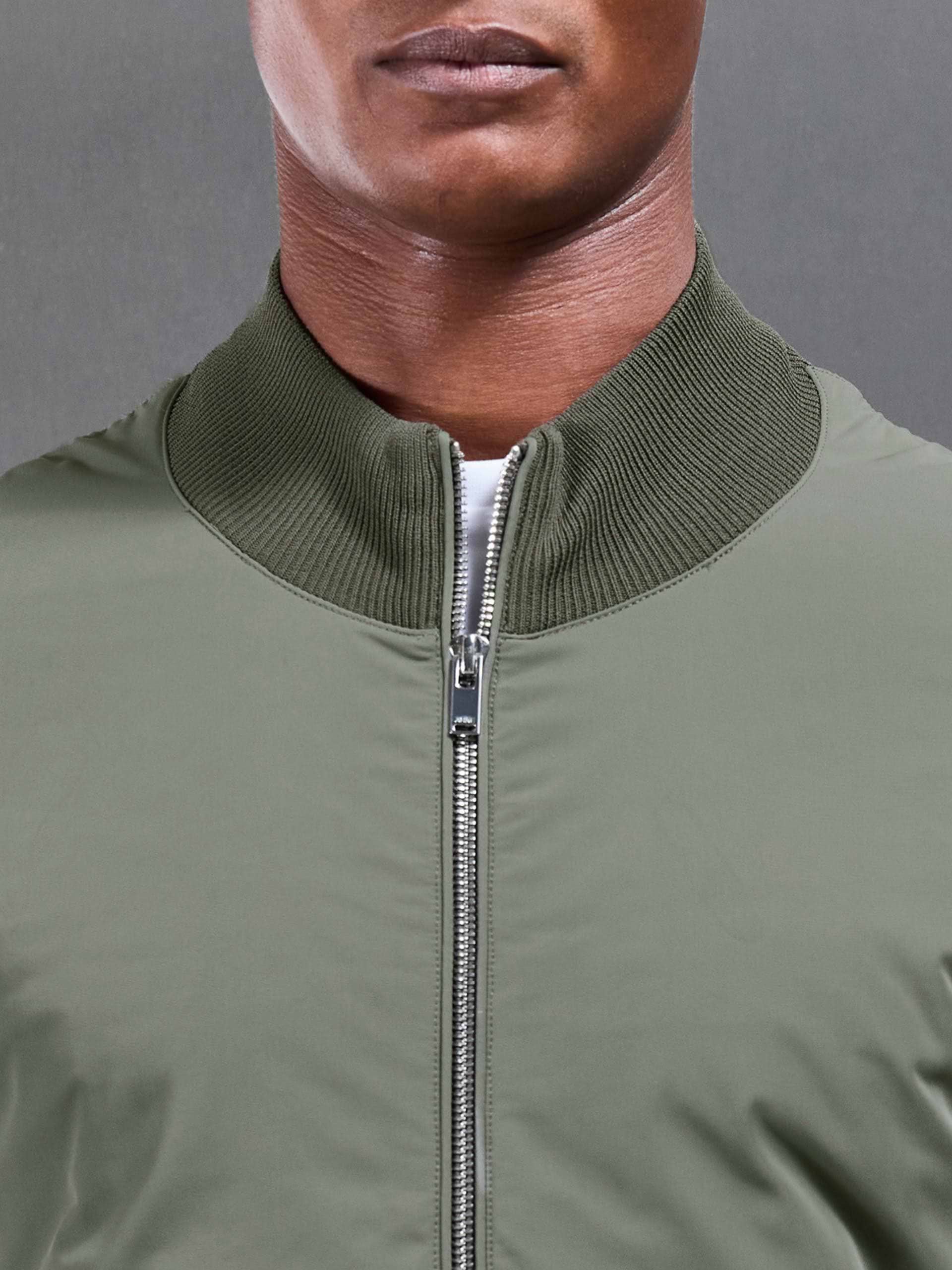 Hybrid Knitted Jacket in Olive