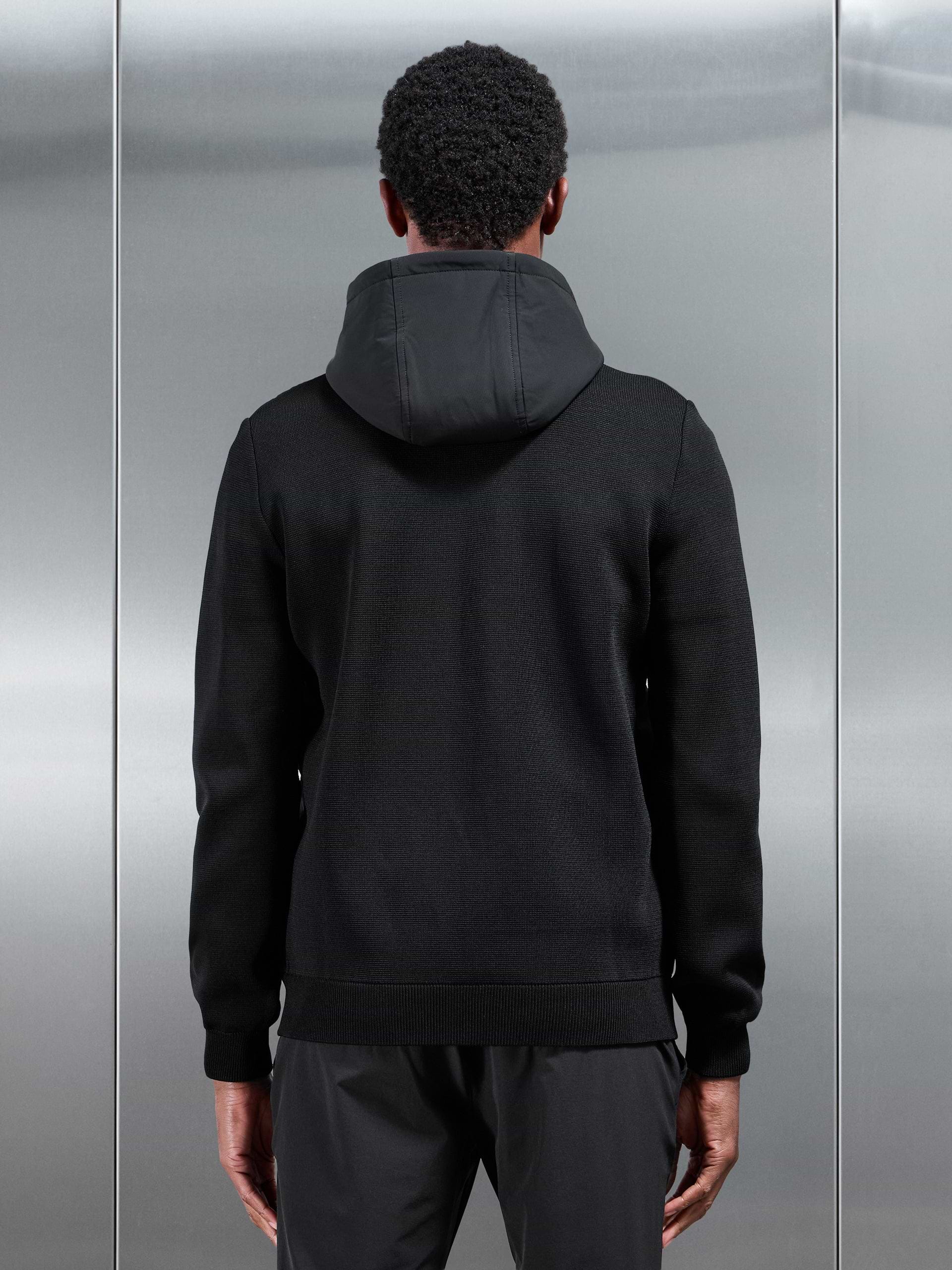 Hybrid Knitted Windbreaker in Black