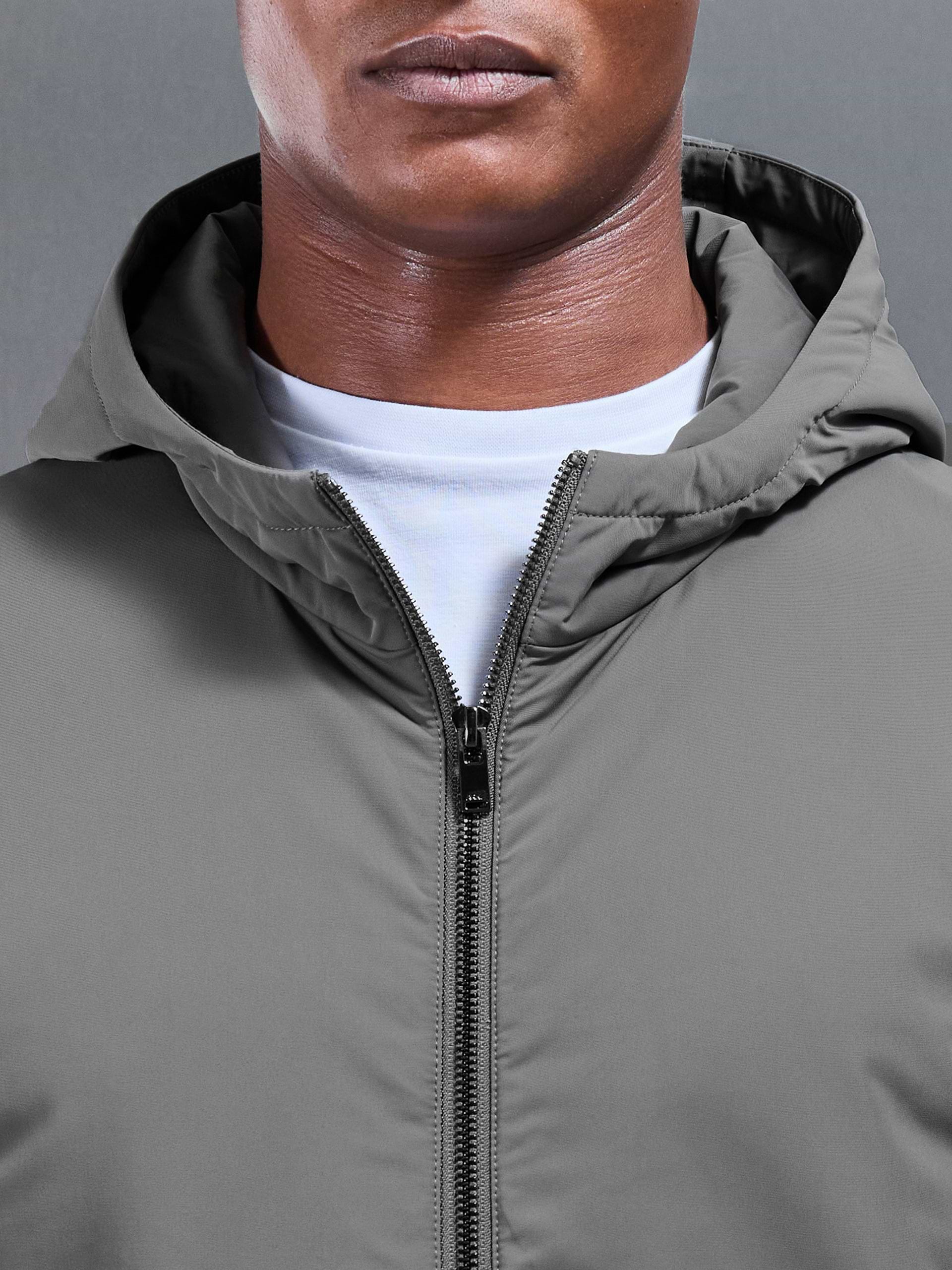 Hybrid Knitted Windbreaker in Grey