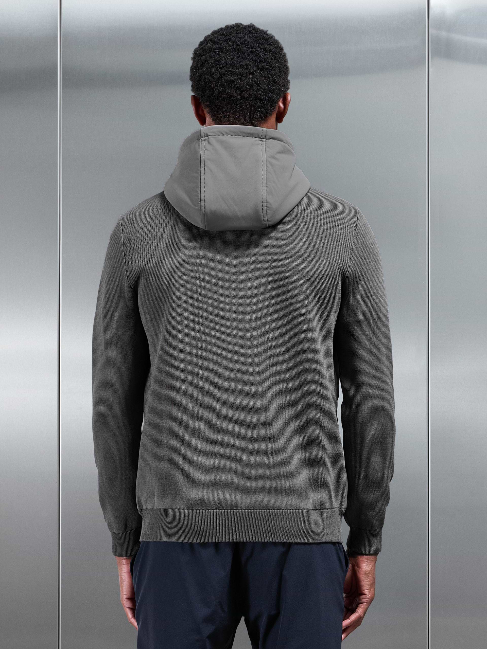 Hybrid Knitted Windbreaker in Grey