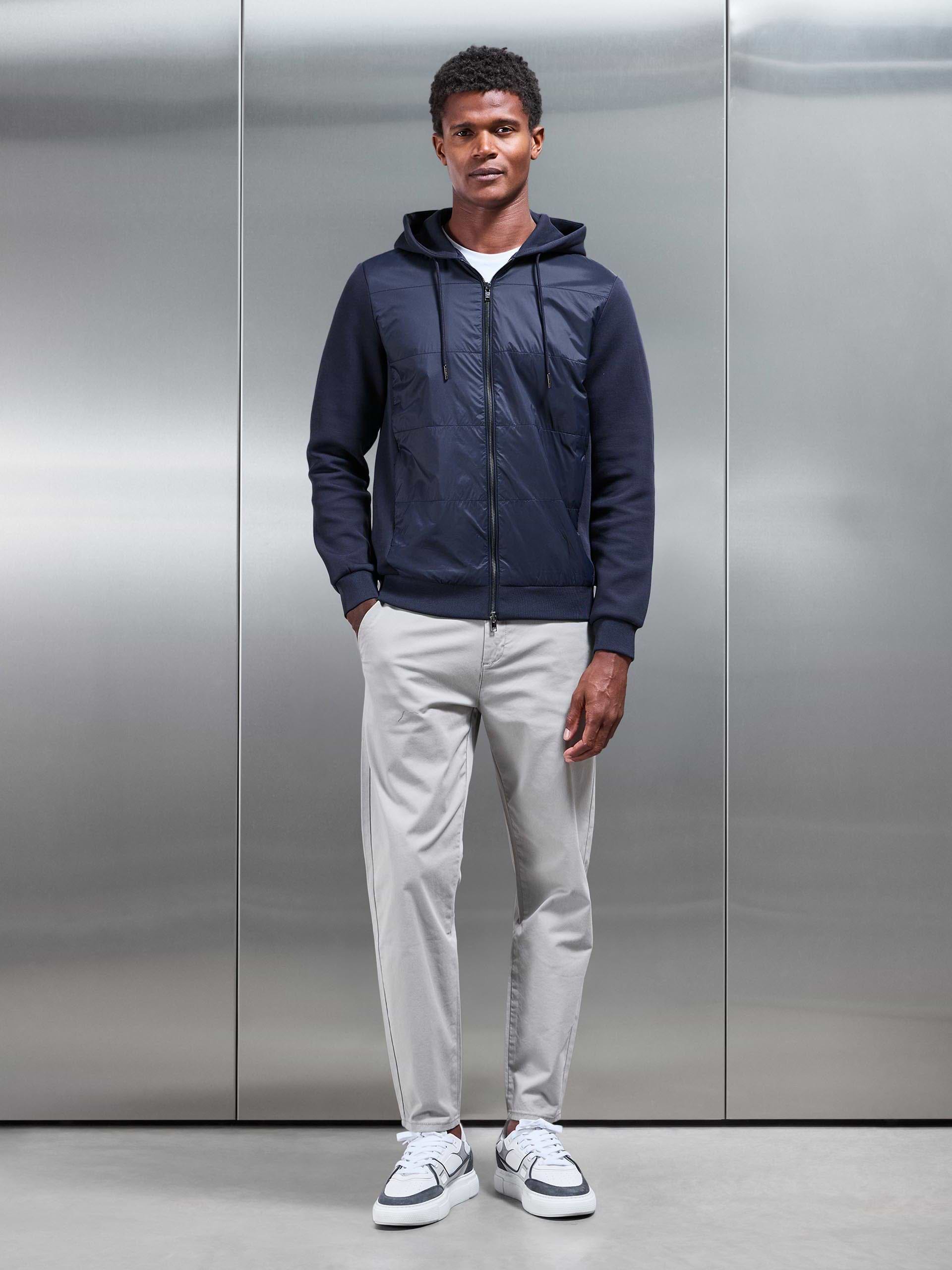 Hybrid Panel Windbreaker in Navy
