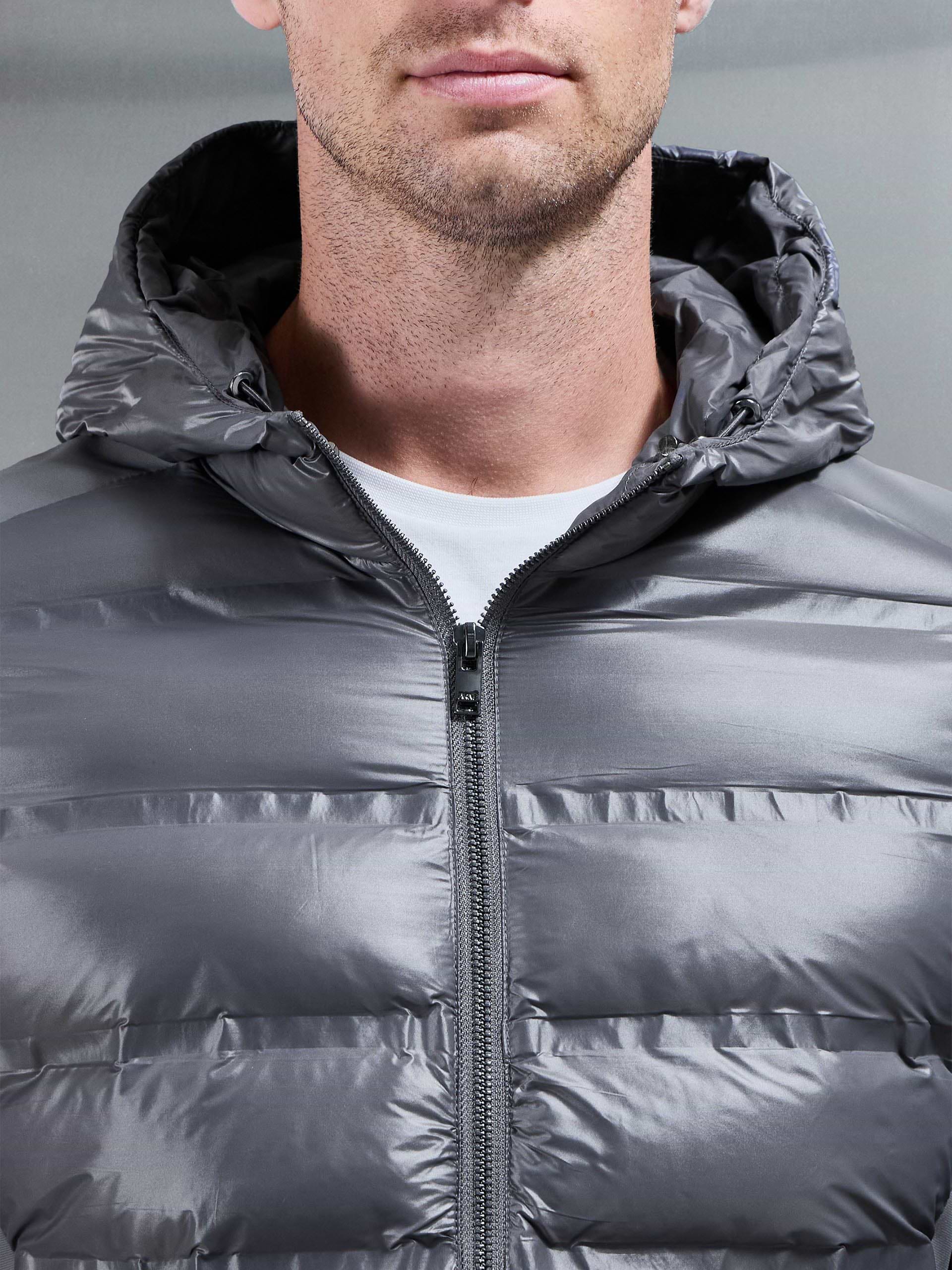 Hybrid Puffer Jacket in Grey