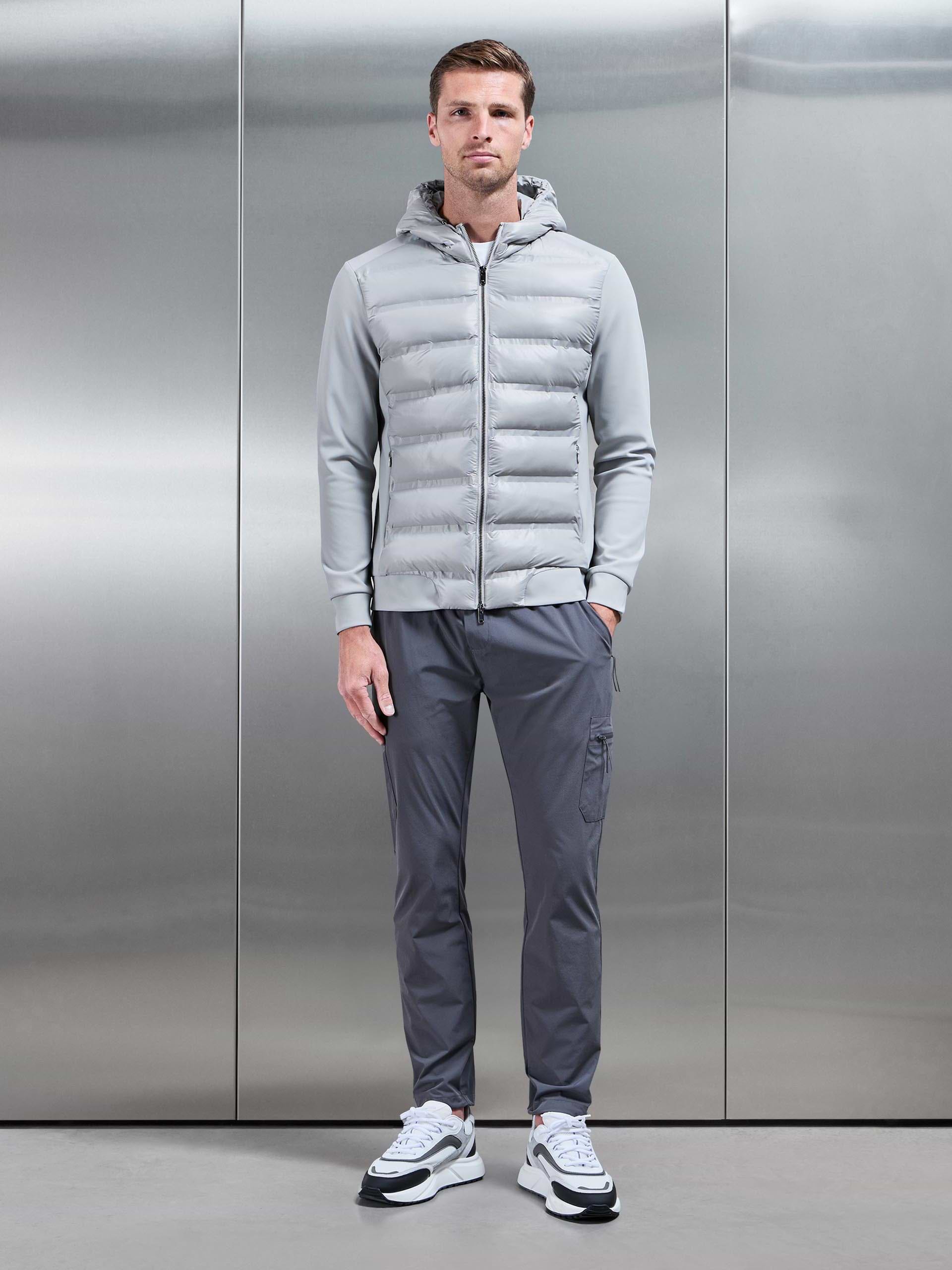 Hybrid Puffer Jacket in Mid Grey