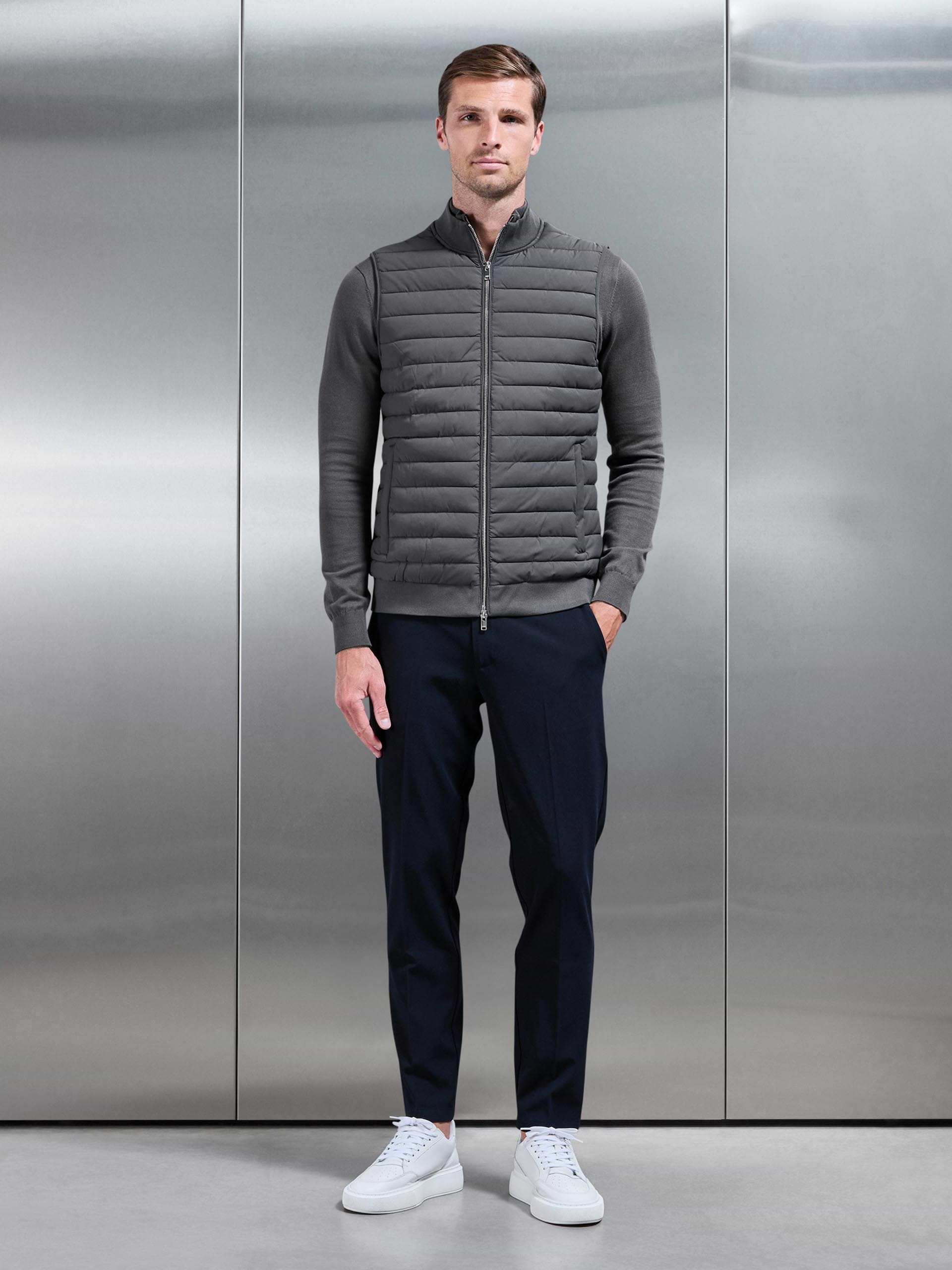 Hybrid Quilted Gilet in Grey