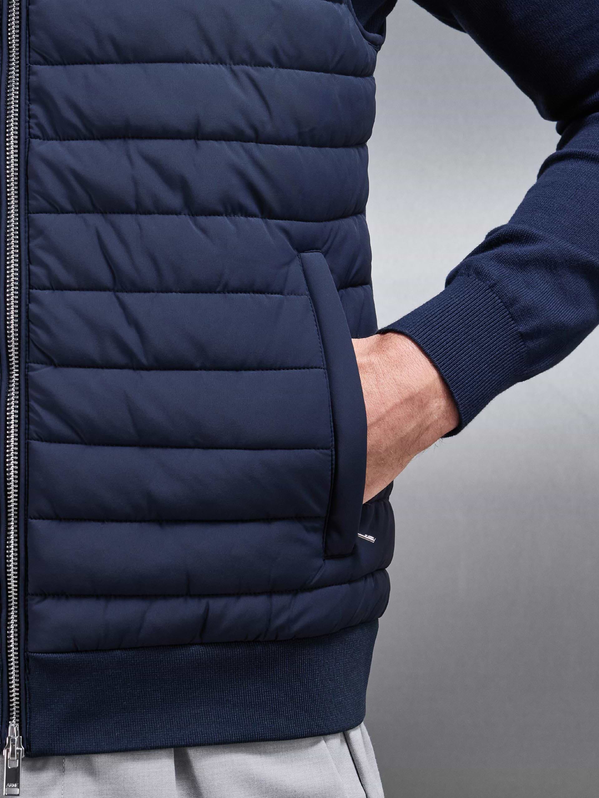 Hybrid Quilted Gilet in Navy