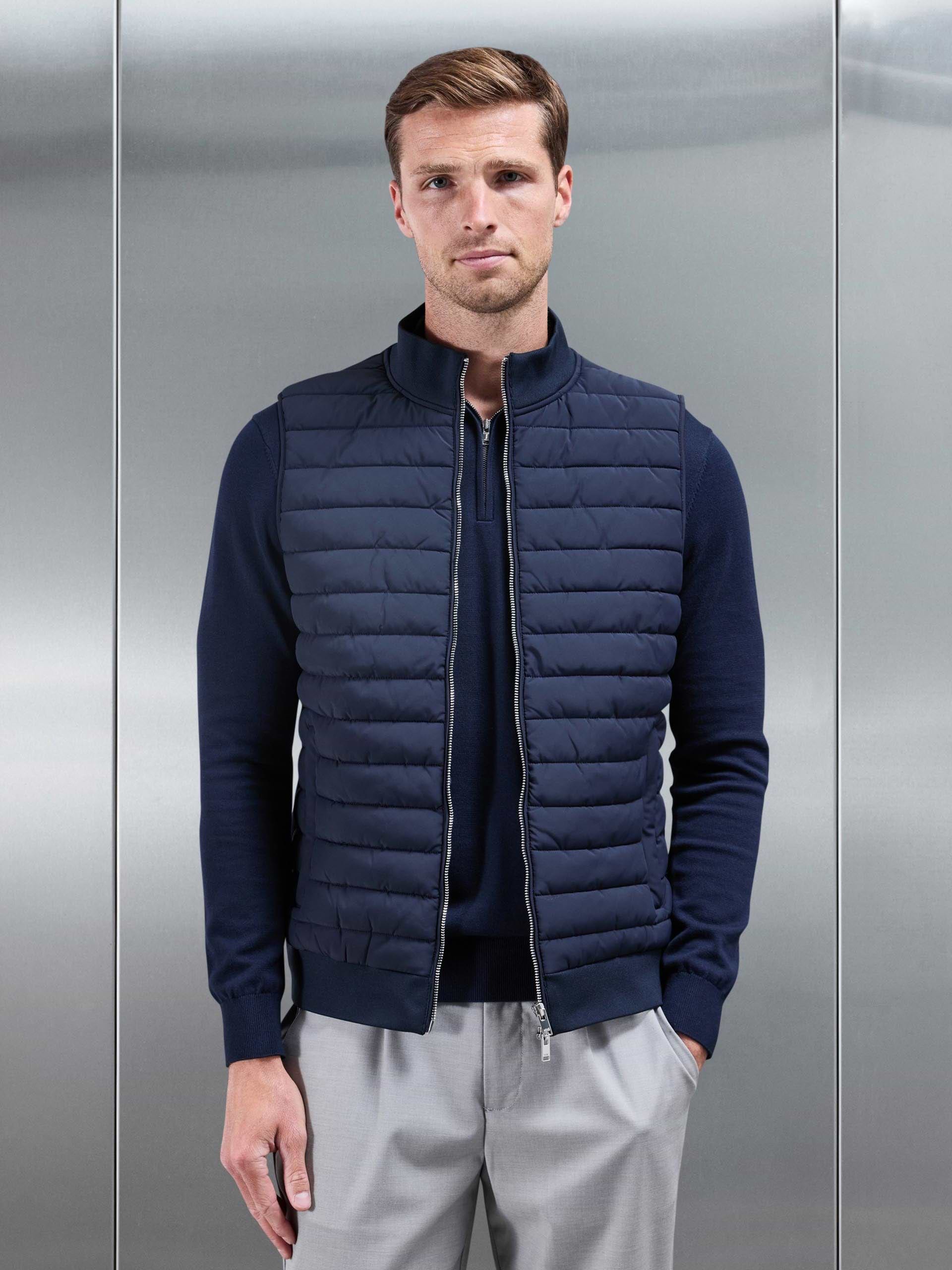 Hybrid Quilted Gilet in Navy
