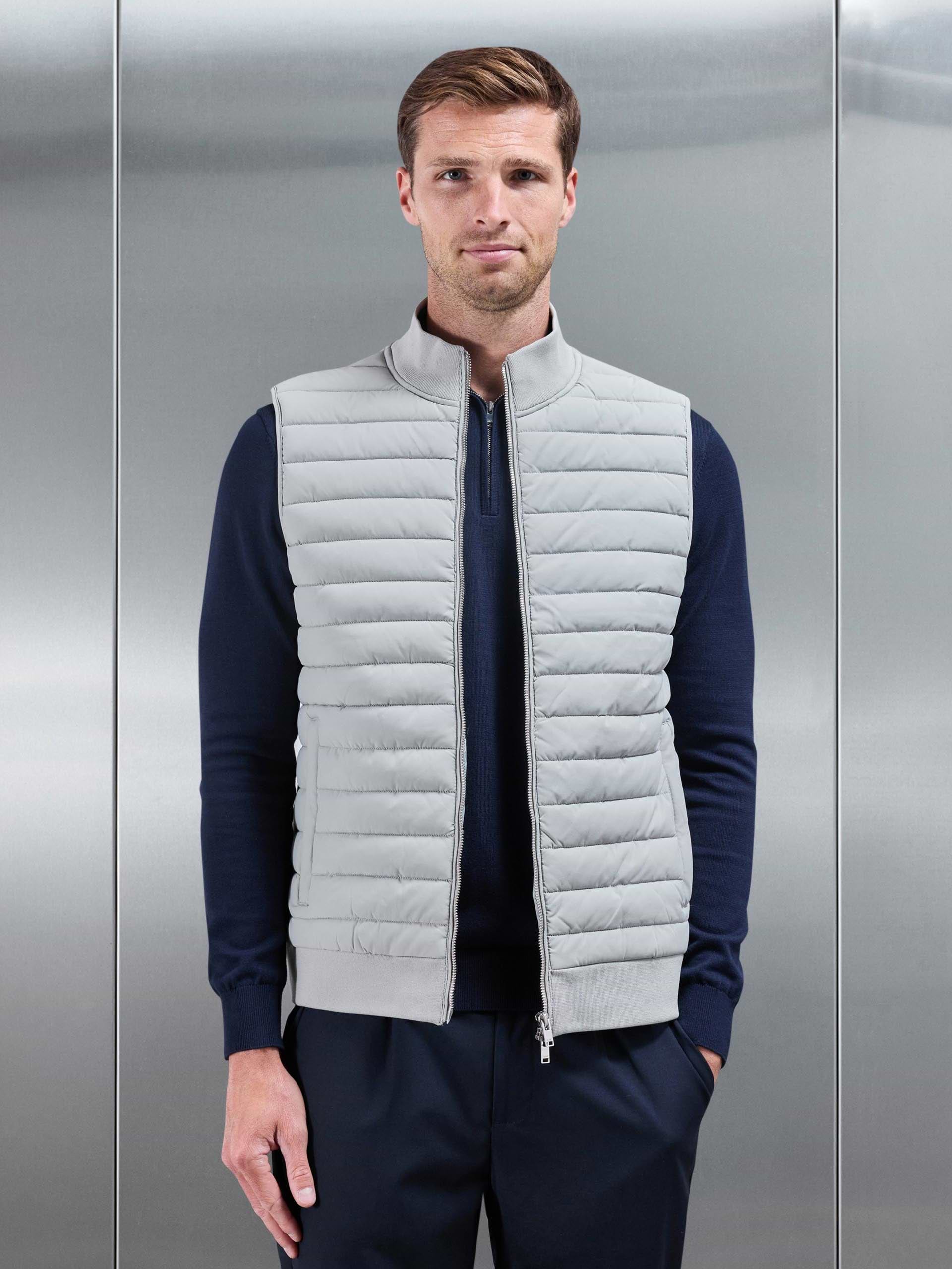 Hybrid Quilted Gilet in Stone
