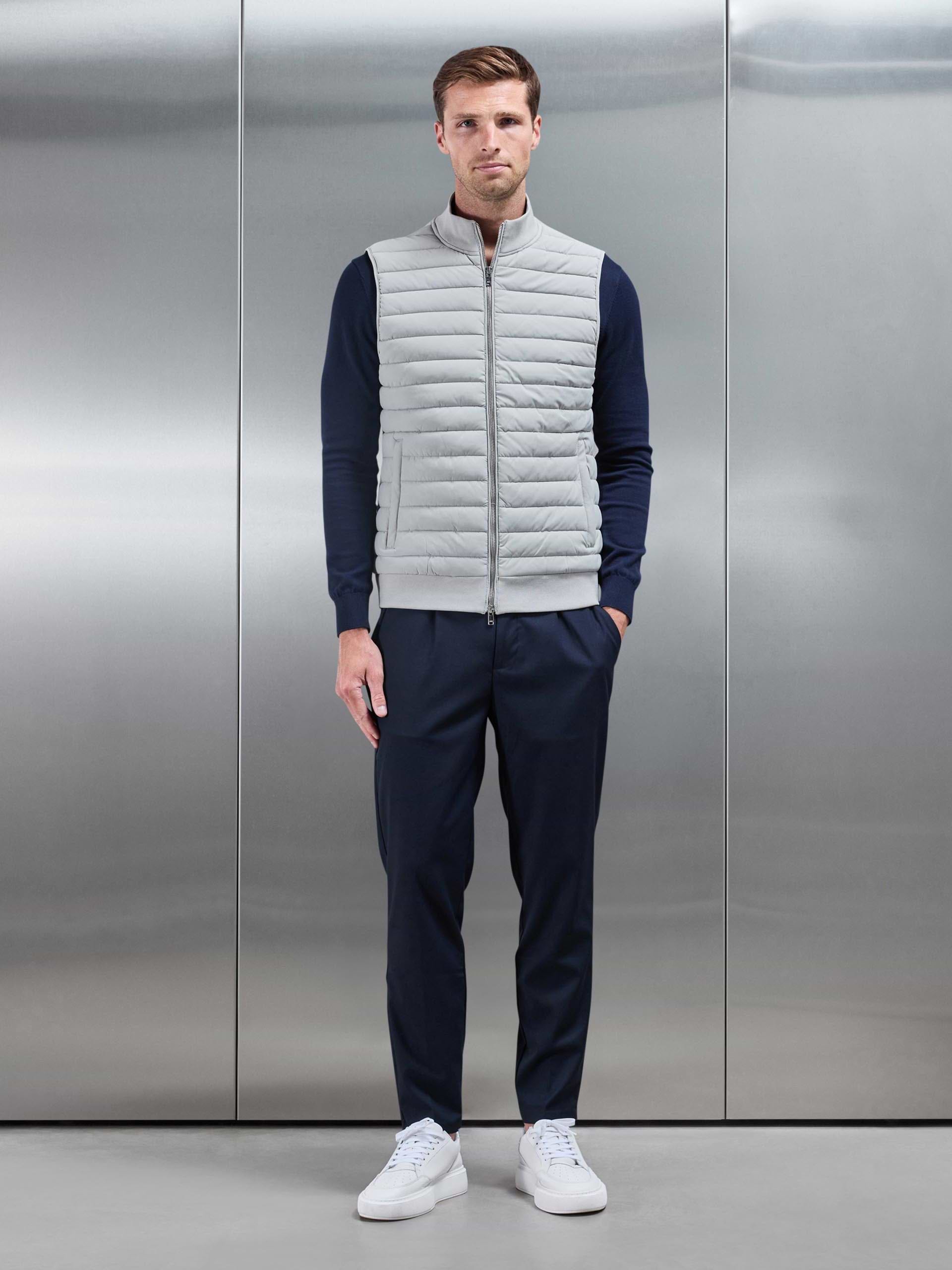 Hybrid Quilted Gilet in Stone