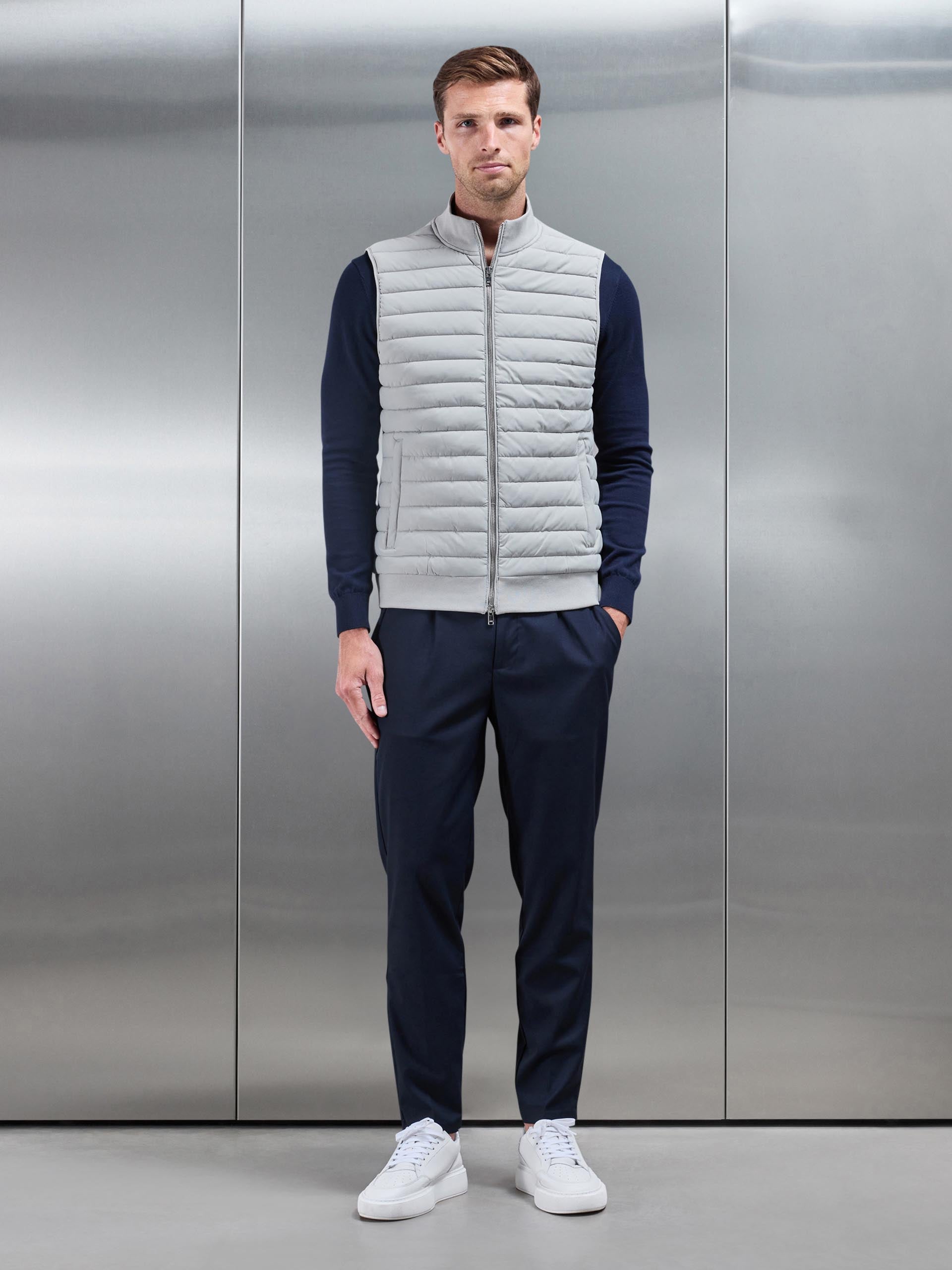 Hybrid Quilted Gilet in Stone