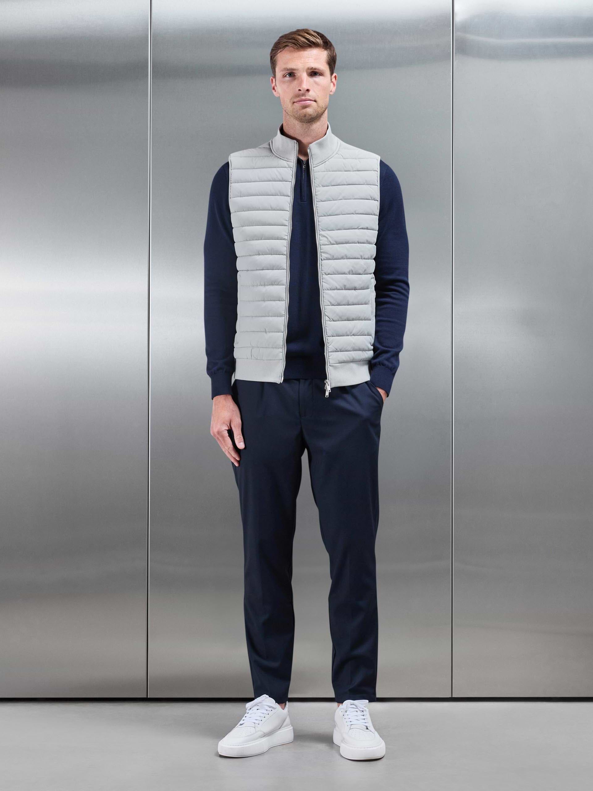 Hybrid Quilted Gilet in Stone