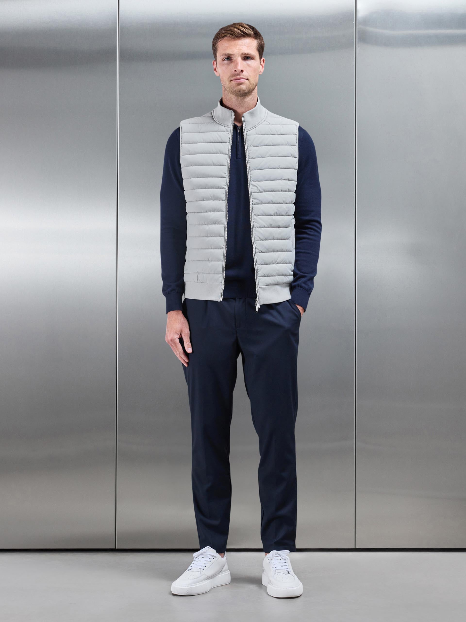 Hybrid Quilted Gilet in Stone