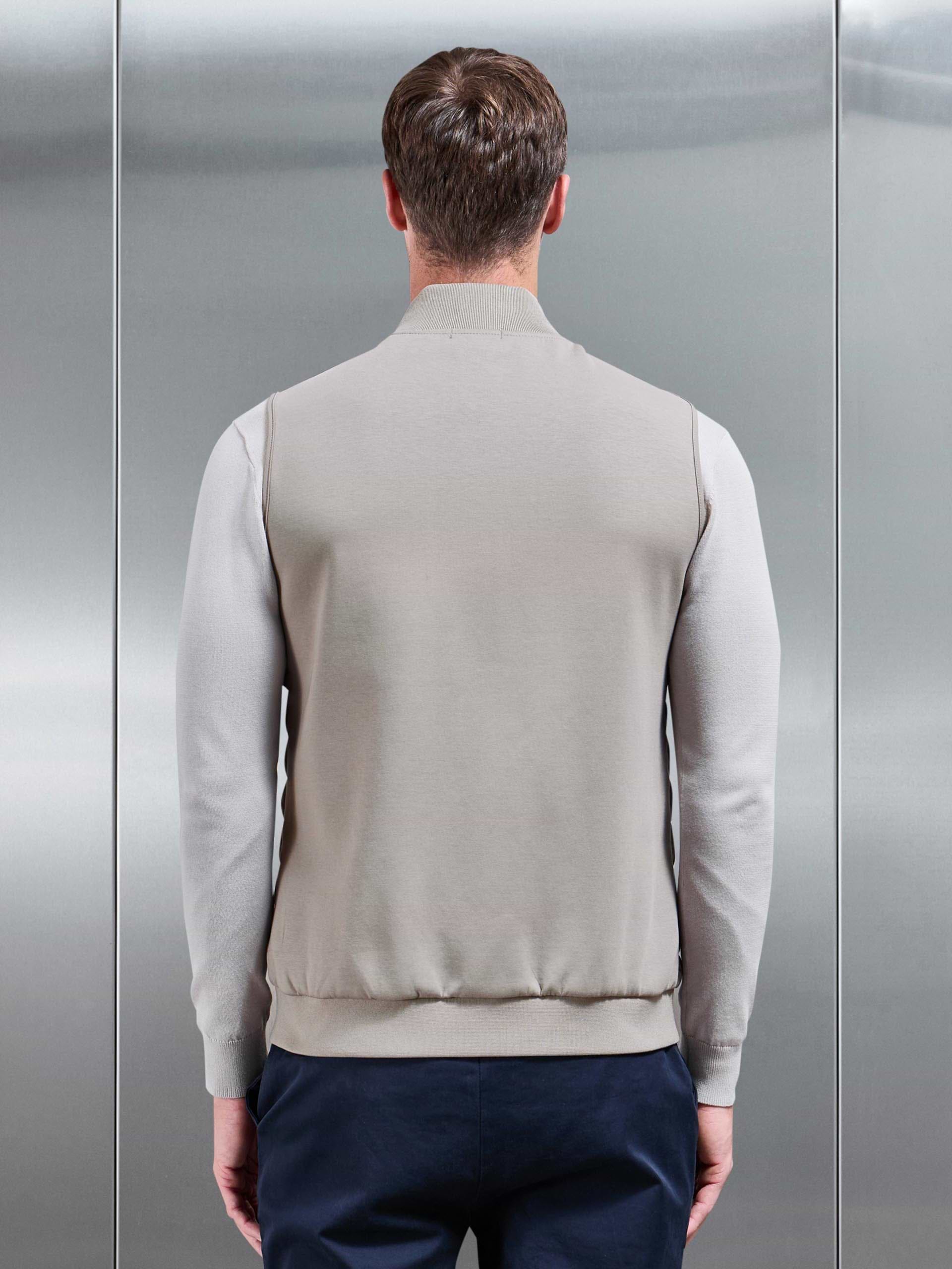 Hybrid Quilted Gilet in Taupe