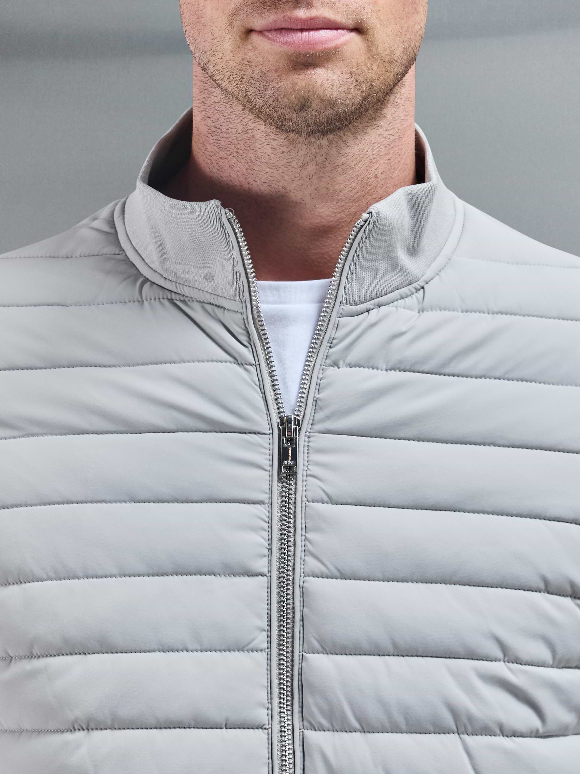 Hybrid Quilted Jacket in Stone