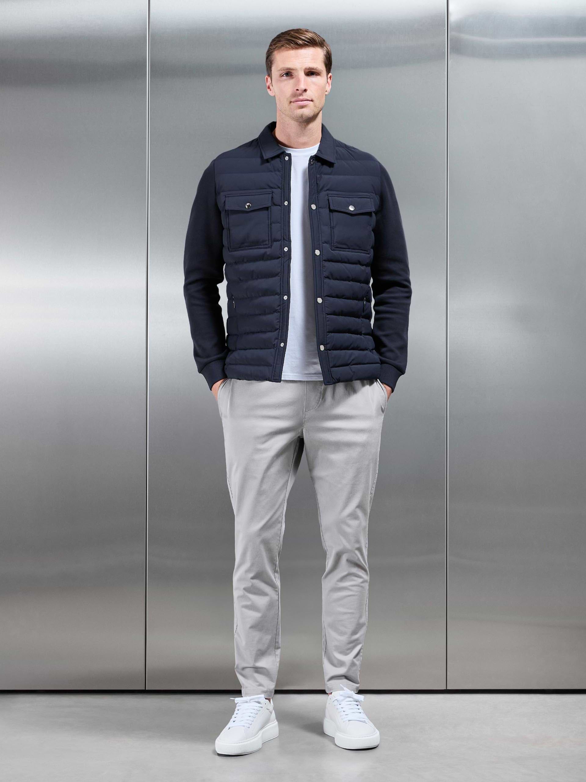 Hybrid Quilted Overshirt in Navy