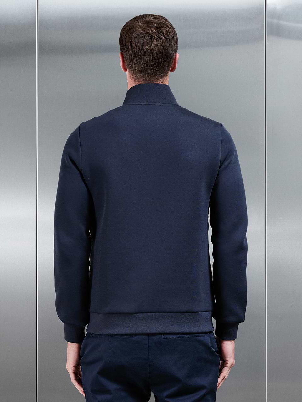 Hybrid Quilted Technical Funnel Neck Jacket in Navy