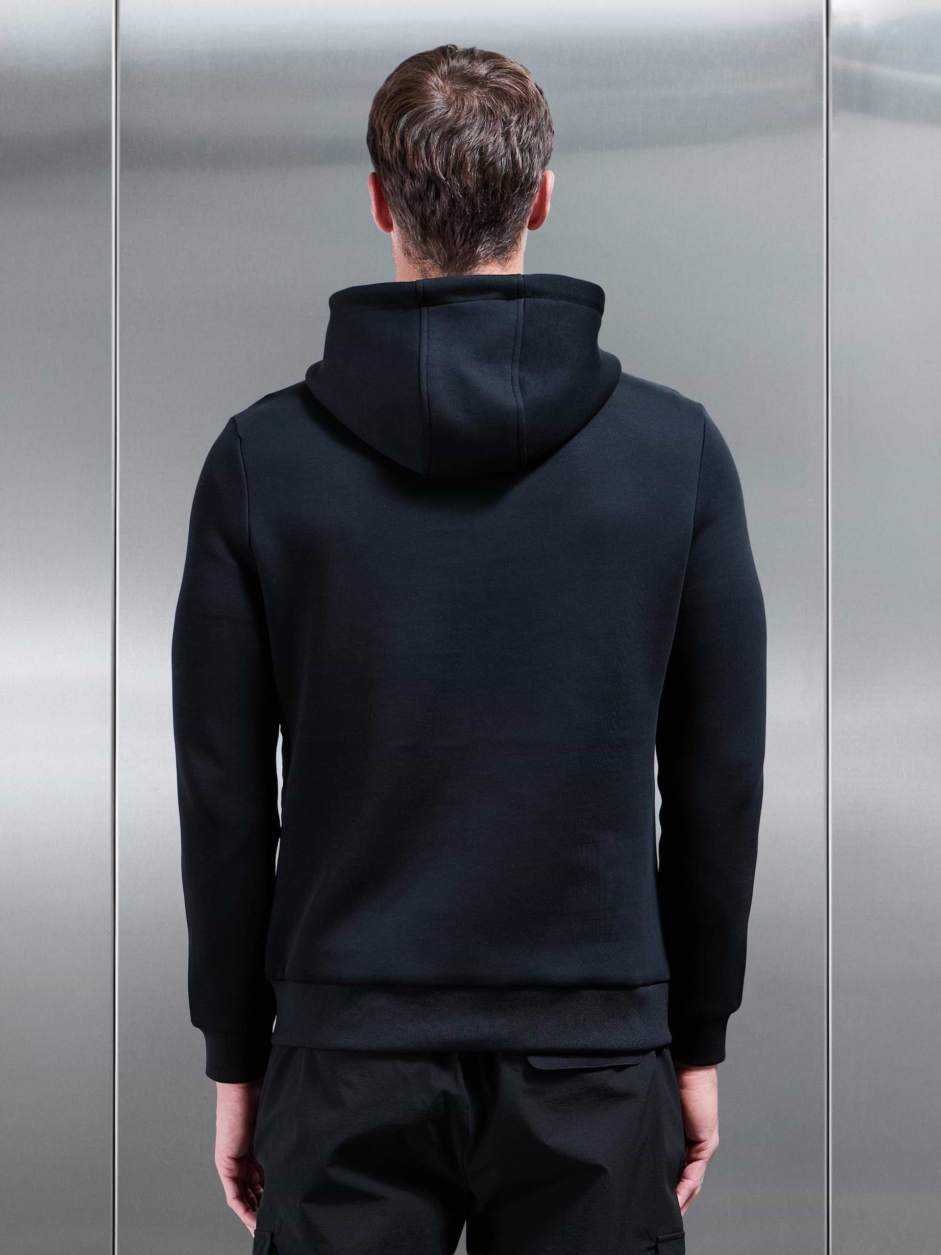 Hybrid Quilted Technical Windbreaker in Black