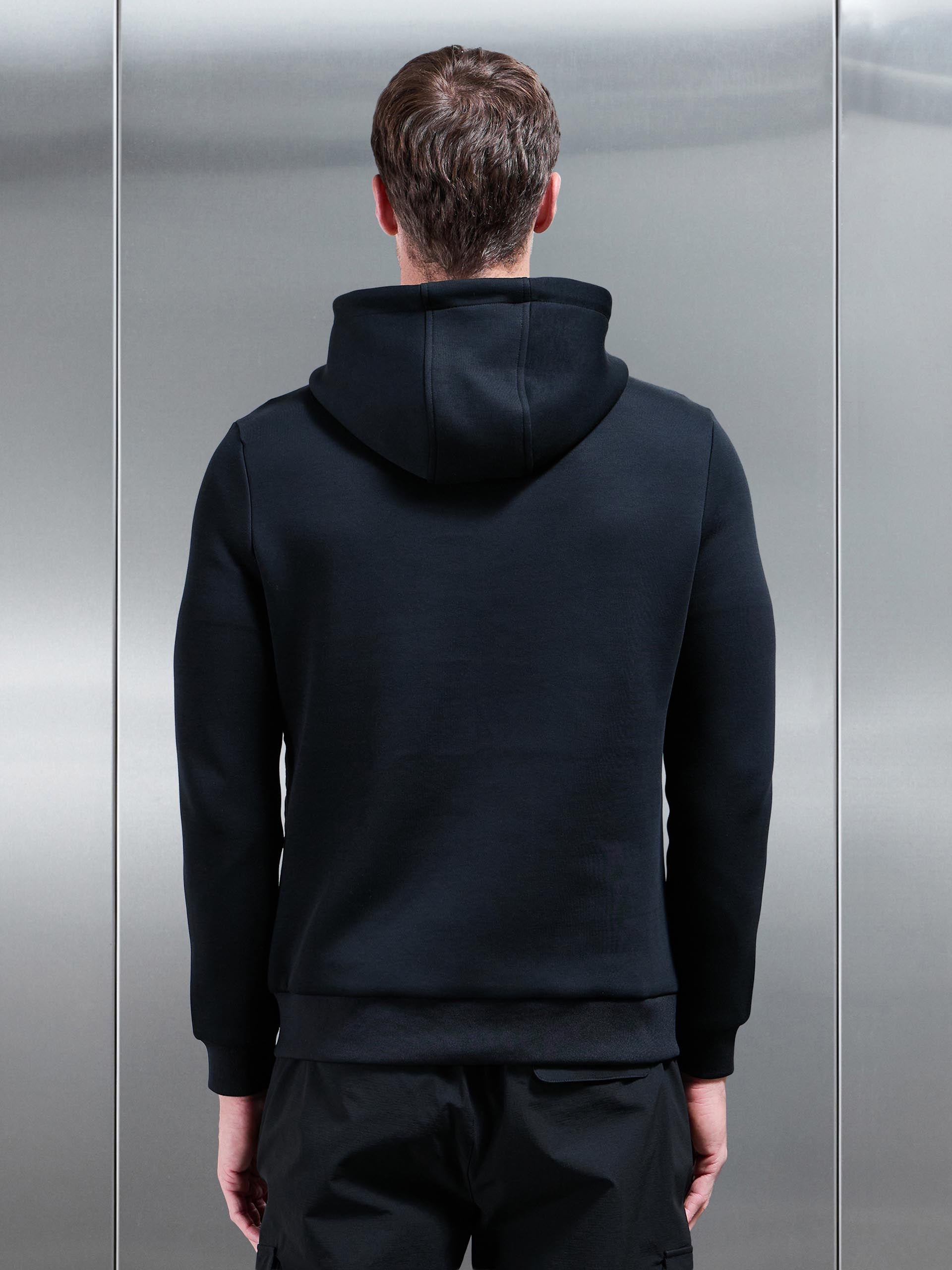 Hybrid Quilted Technical Windbreaker in Black