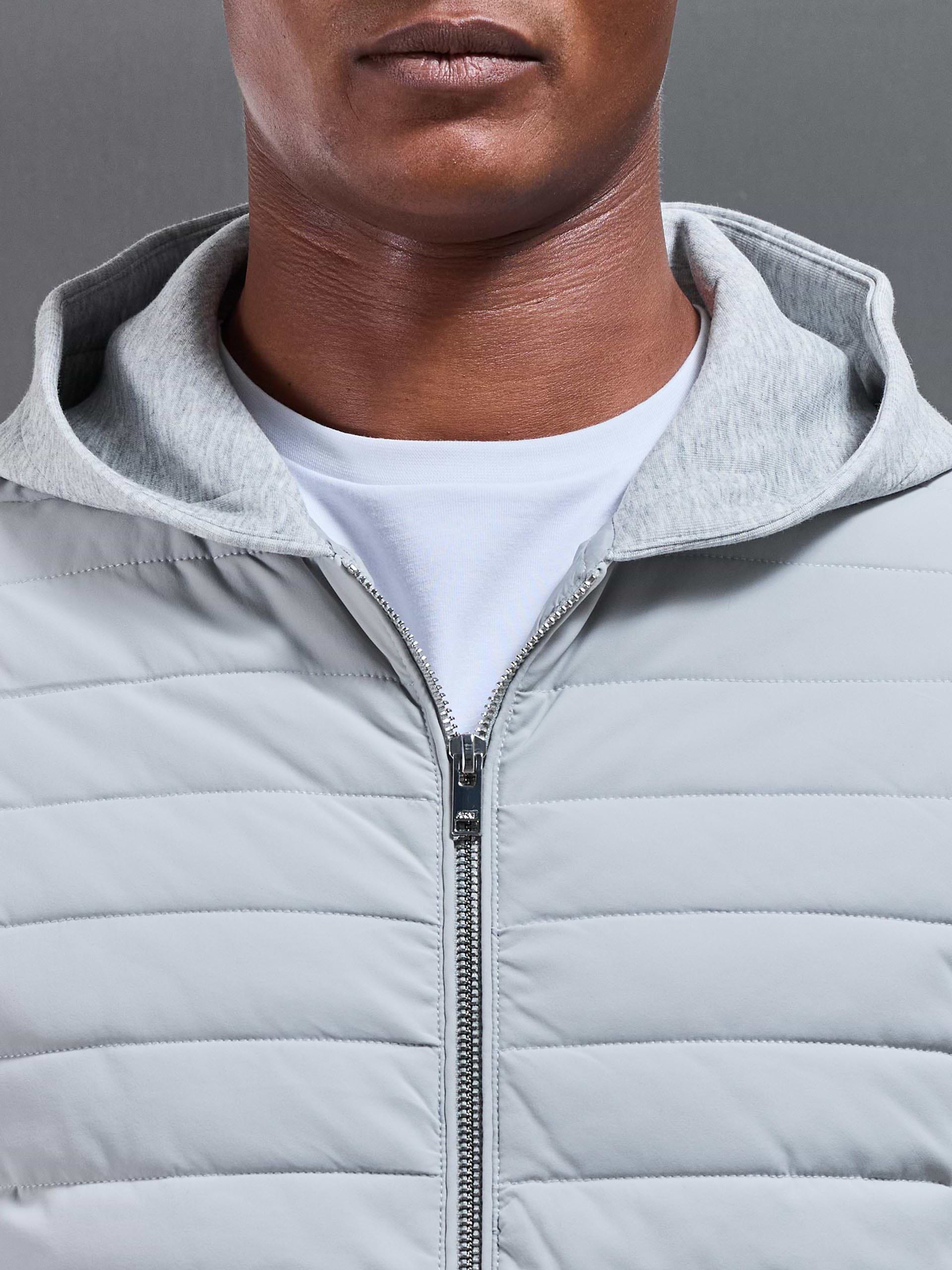 Hybrid Quilted Windbreaker in Marl Grey