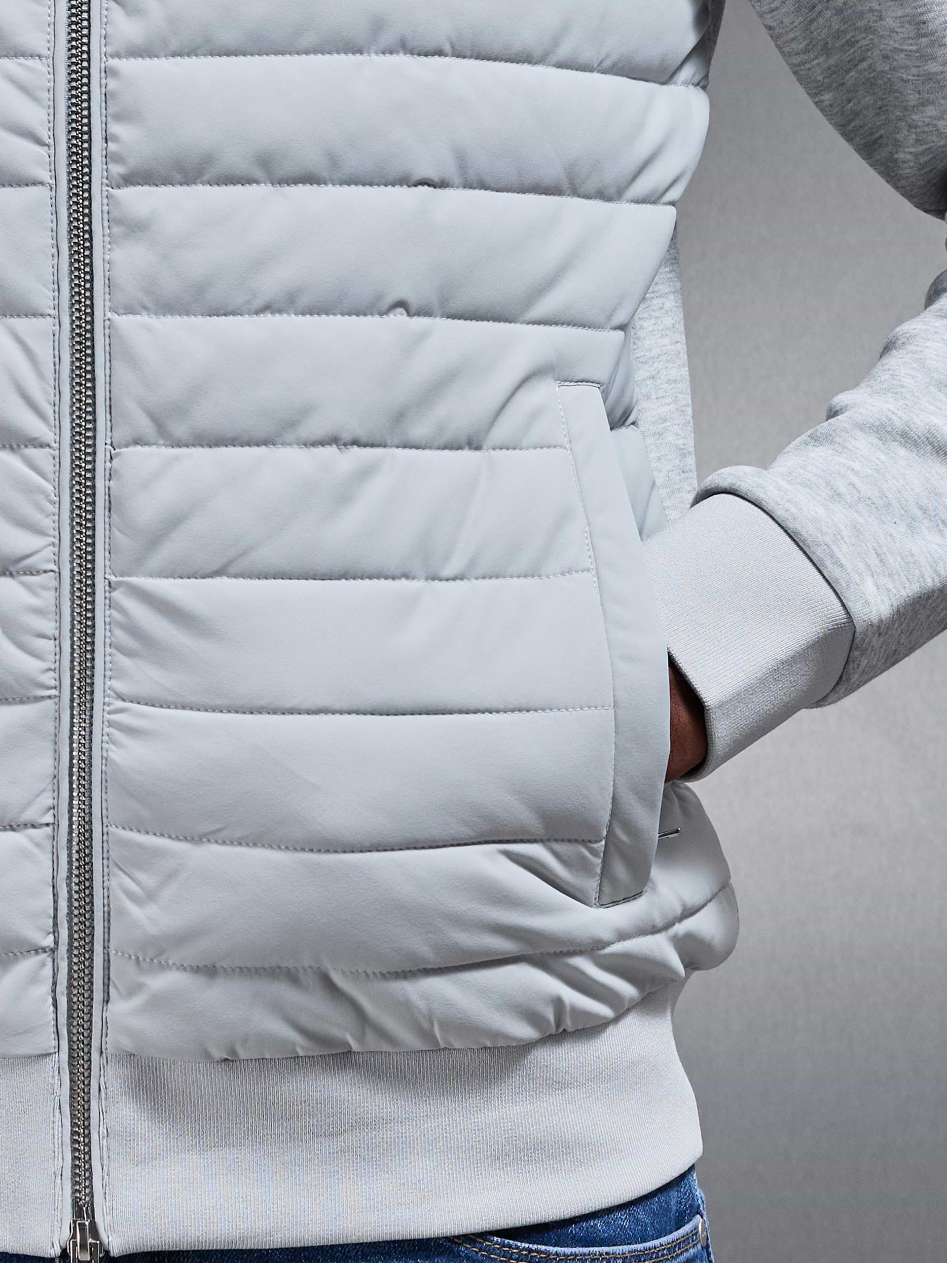 Hybrid Quilted Windbreaker in Marl Grey