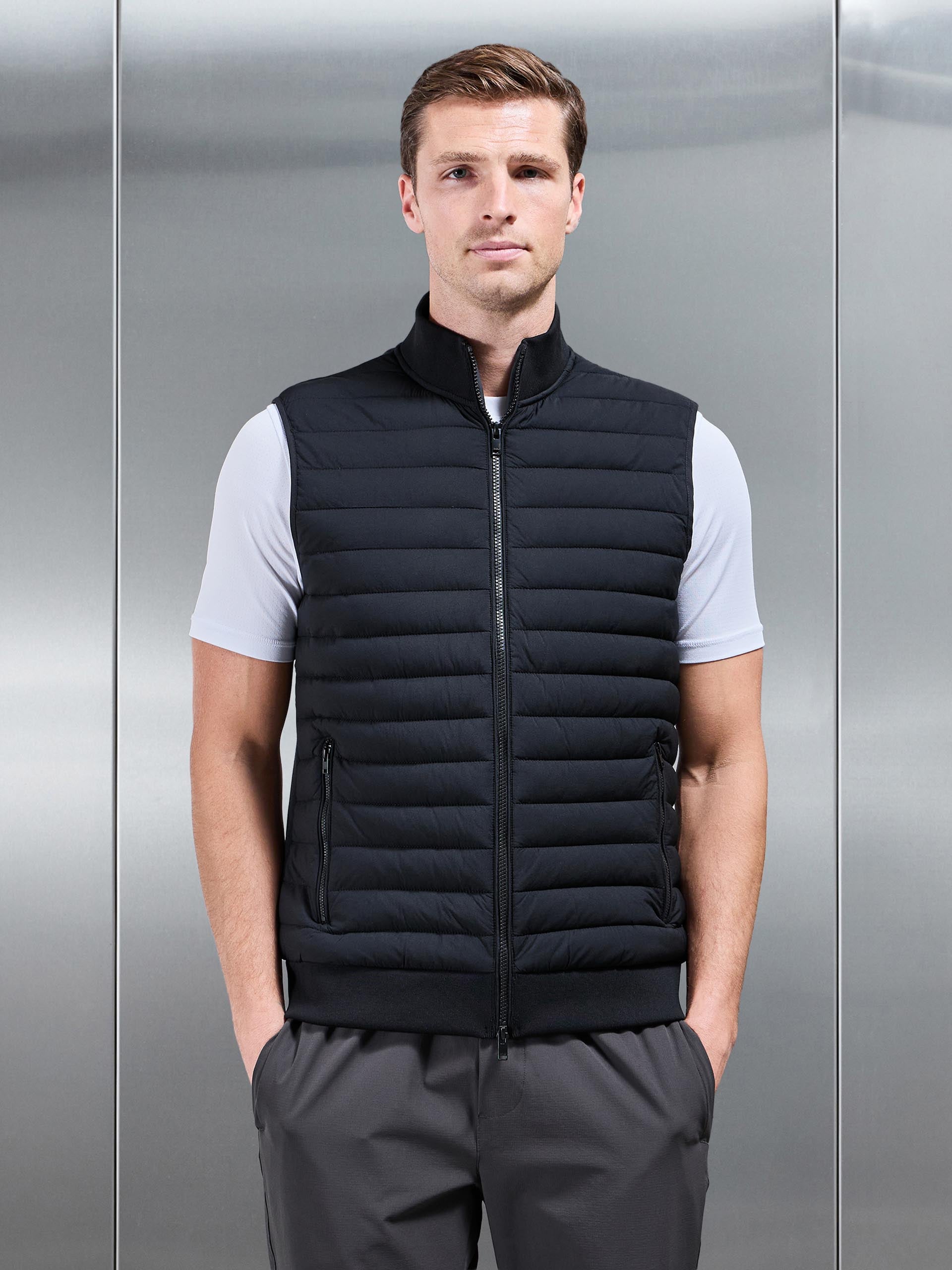 Hybrid Technical Gilet in Black