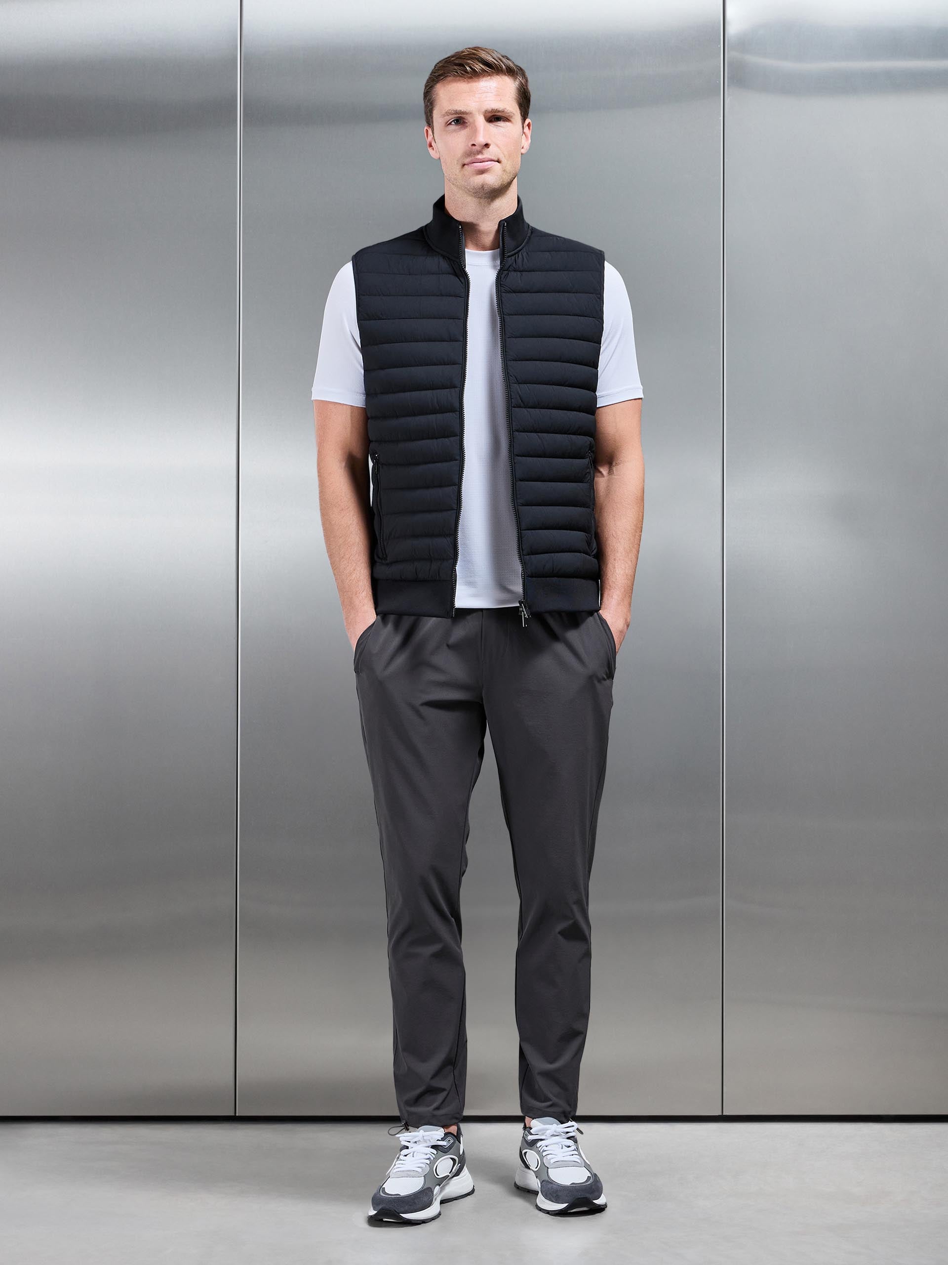 Hybrid Technical Gilet in Black