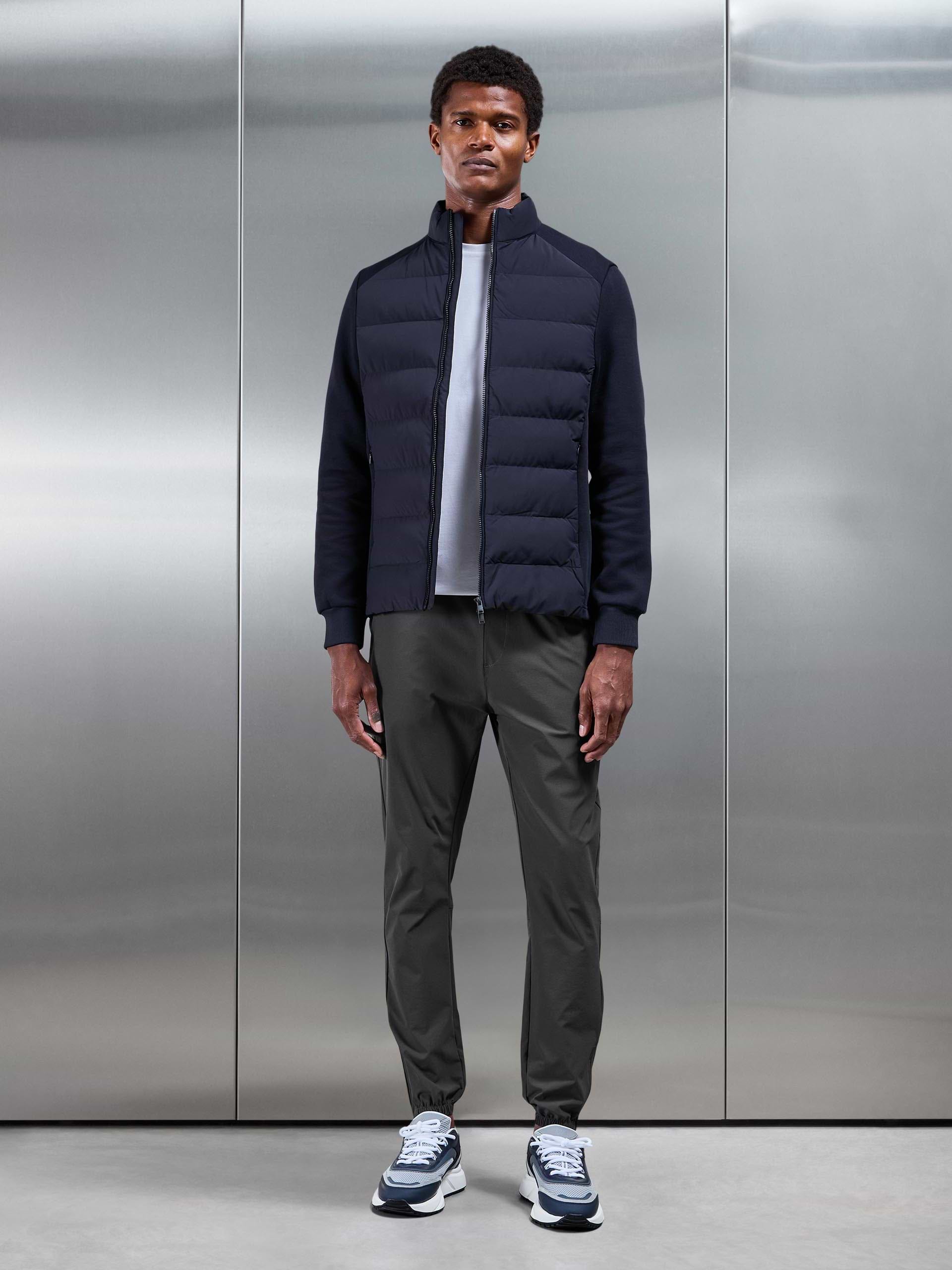 Hybrid Technical Puffer Jacket in Navy