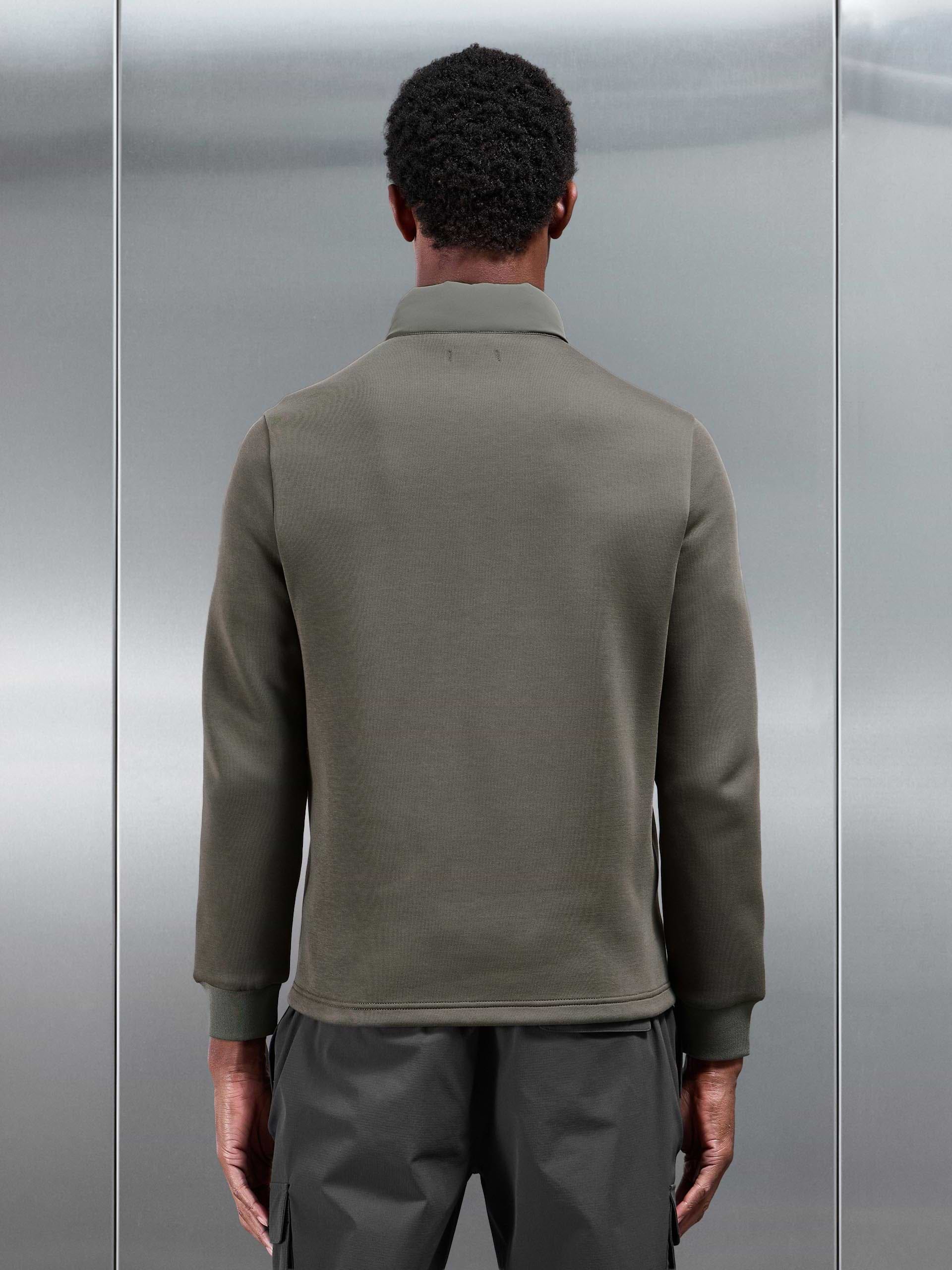 Hybrid Technical Puffer Jacket in Olive