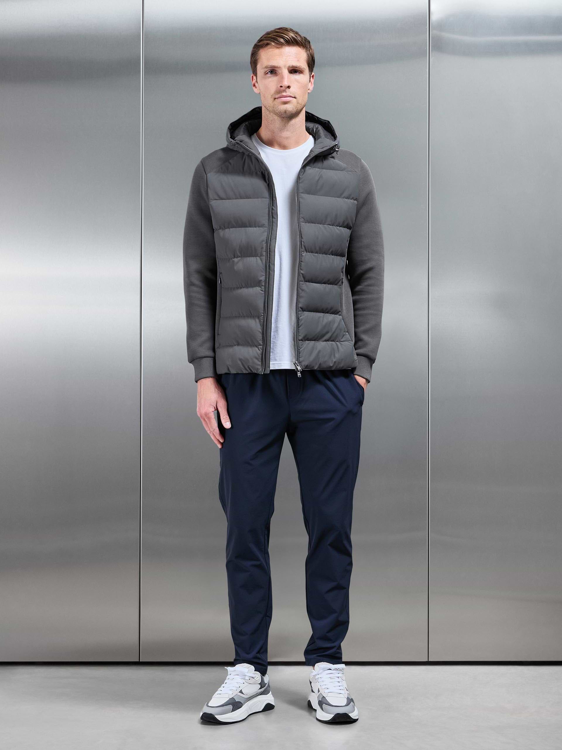 Hybrid Technical Puffer Windbreaker in Grey