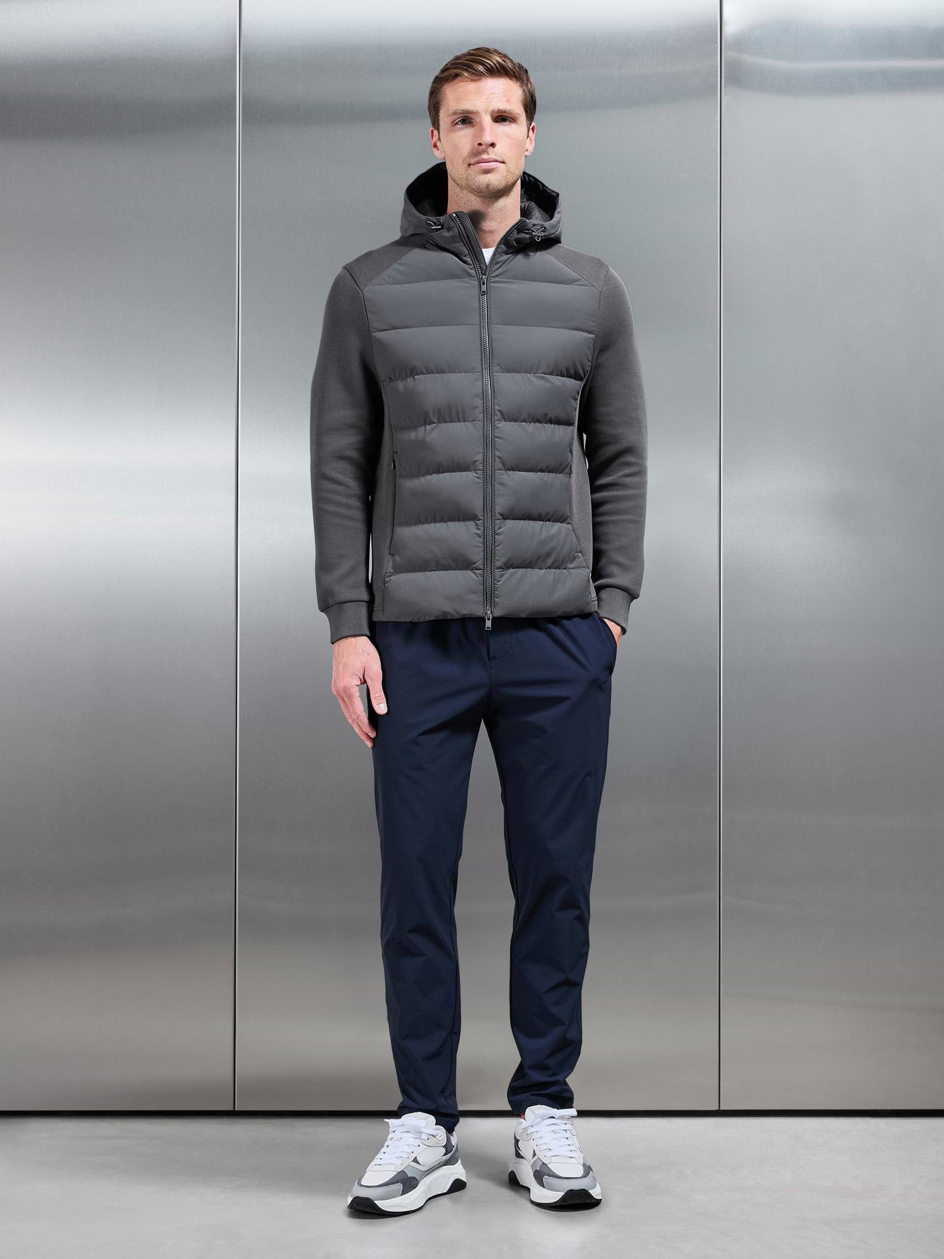 Hybrid Technical Puffer Windbreaker in Grey