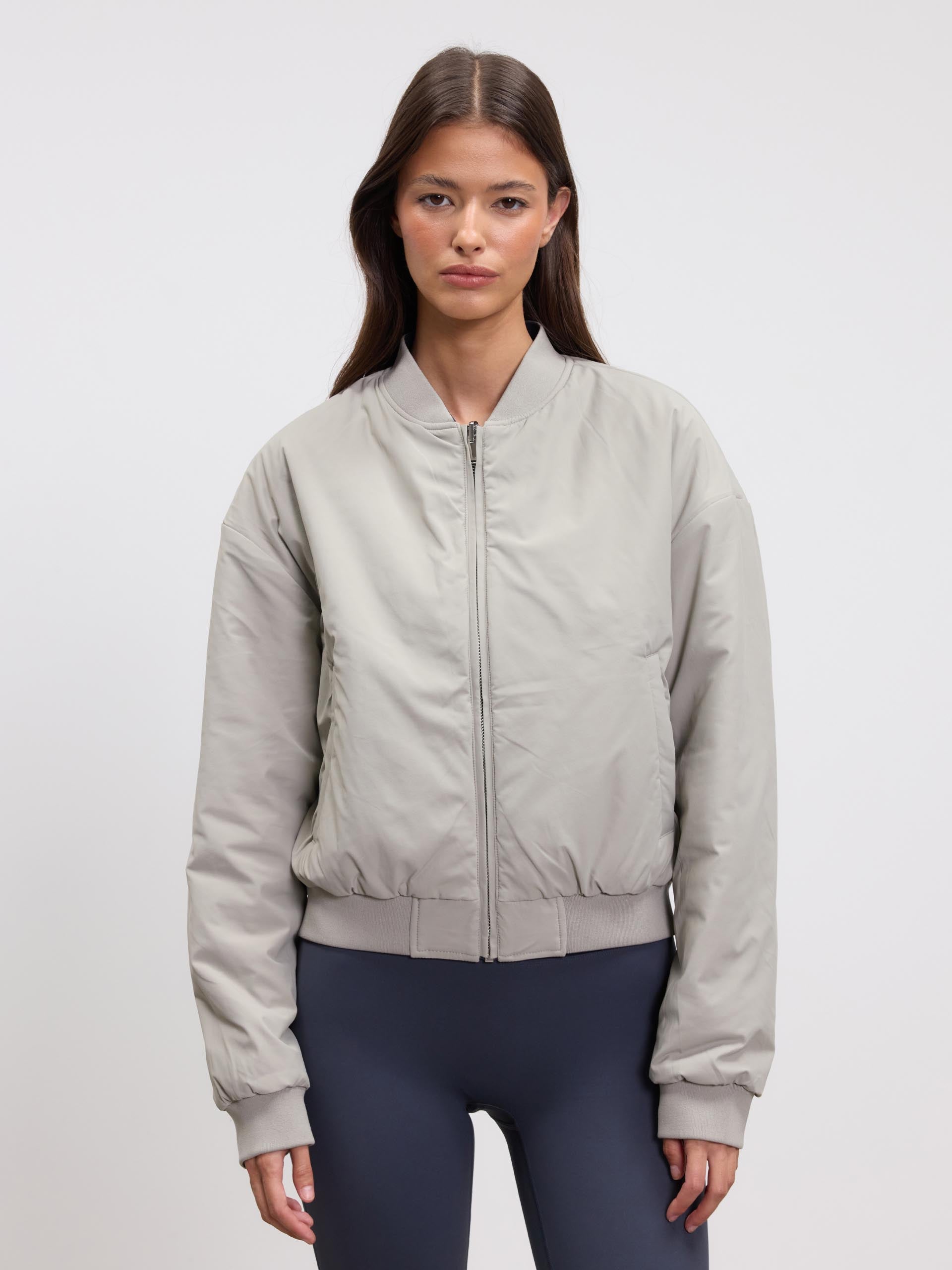 Womens Reversible Bomber Jacket in Slate Blue Stone