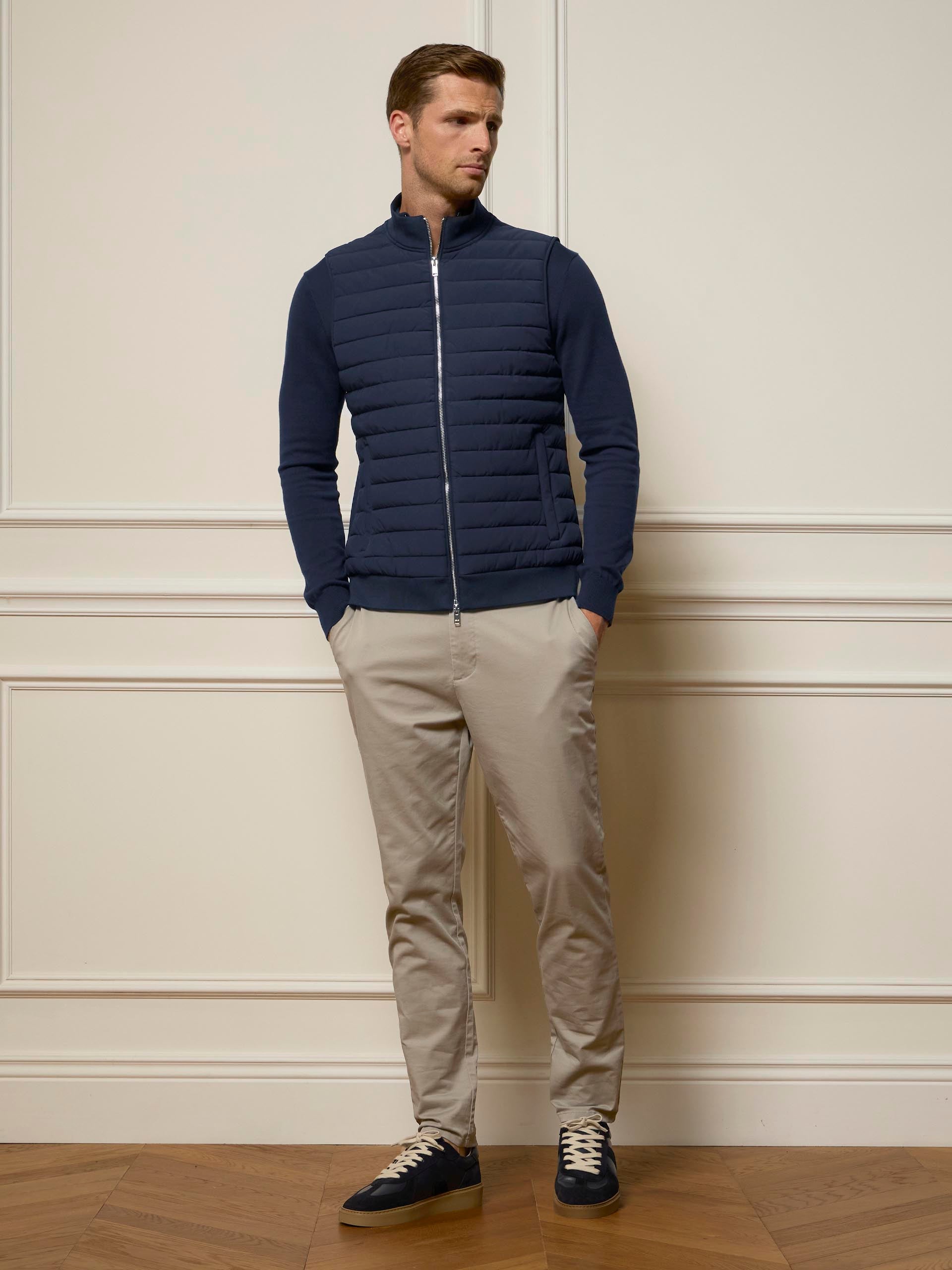 Hybrid Quilted Gilet in Navy