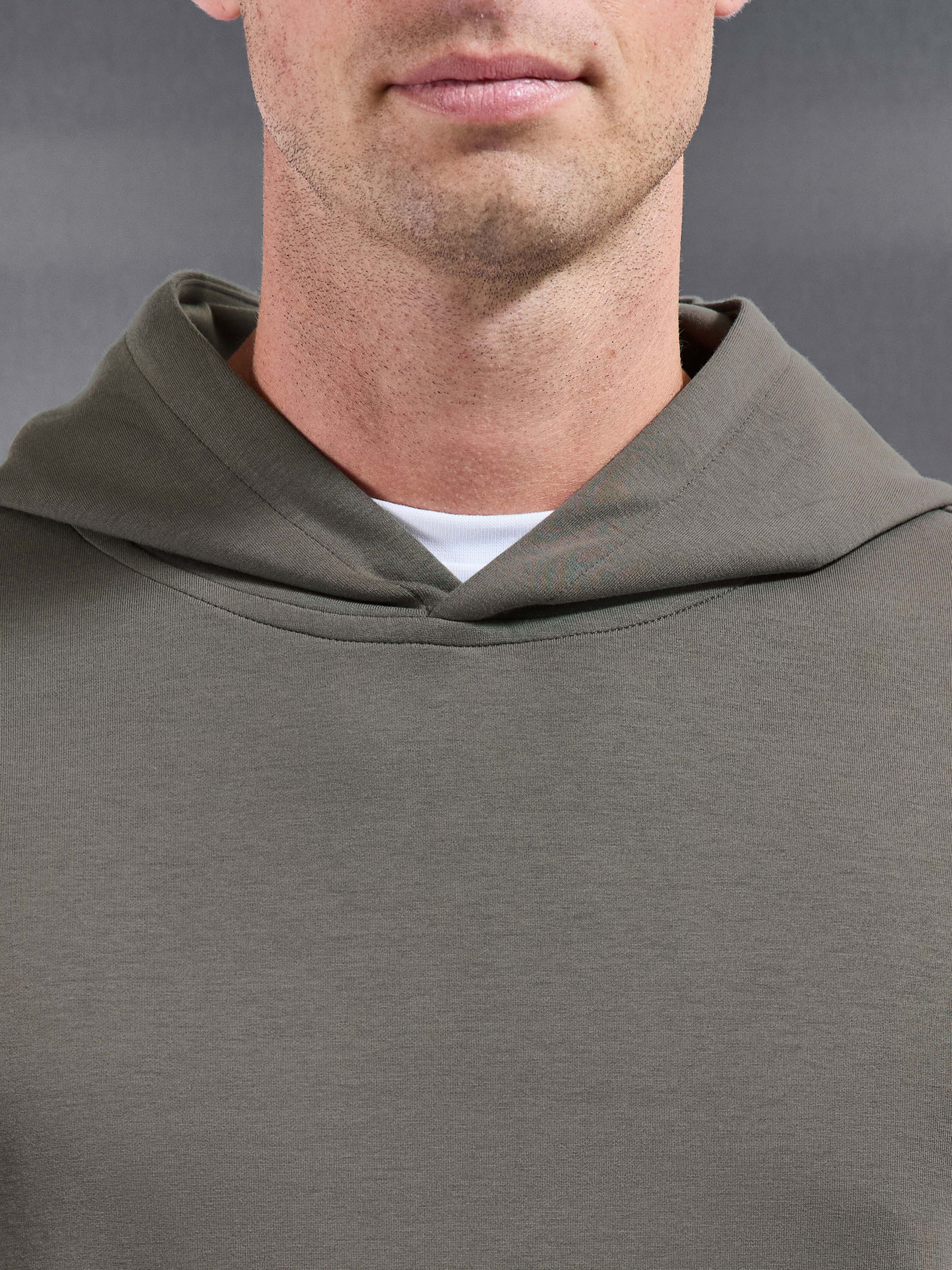 Interlock Jersey Essential Hoodie in Taupe